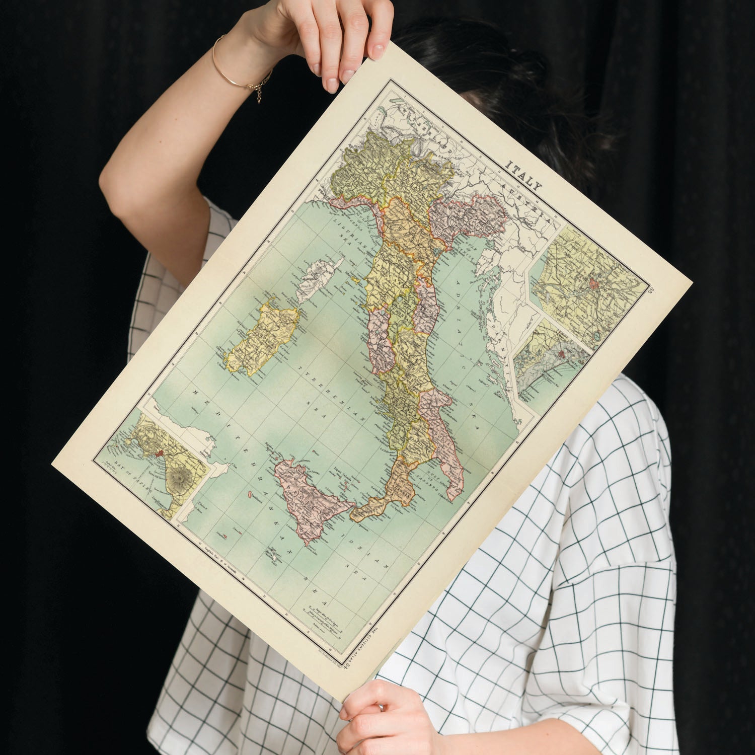 Vintage Map of Italy Citizen Atlas-Artwork-Nacnic-Nacnic Estudio SL