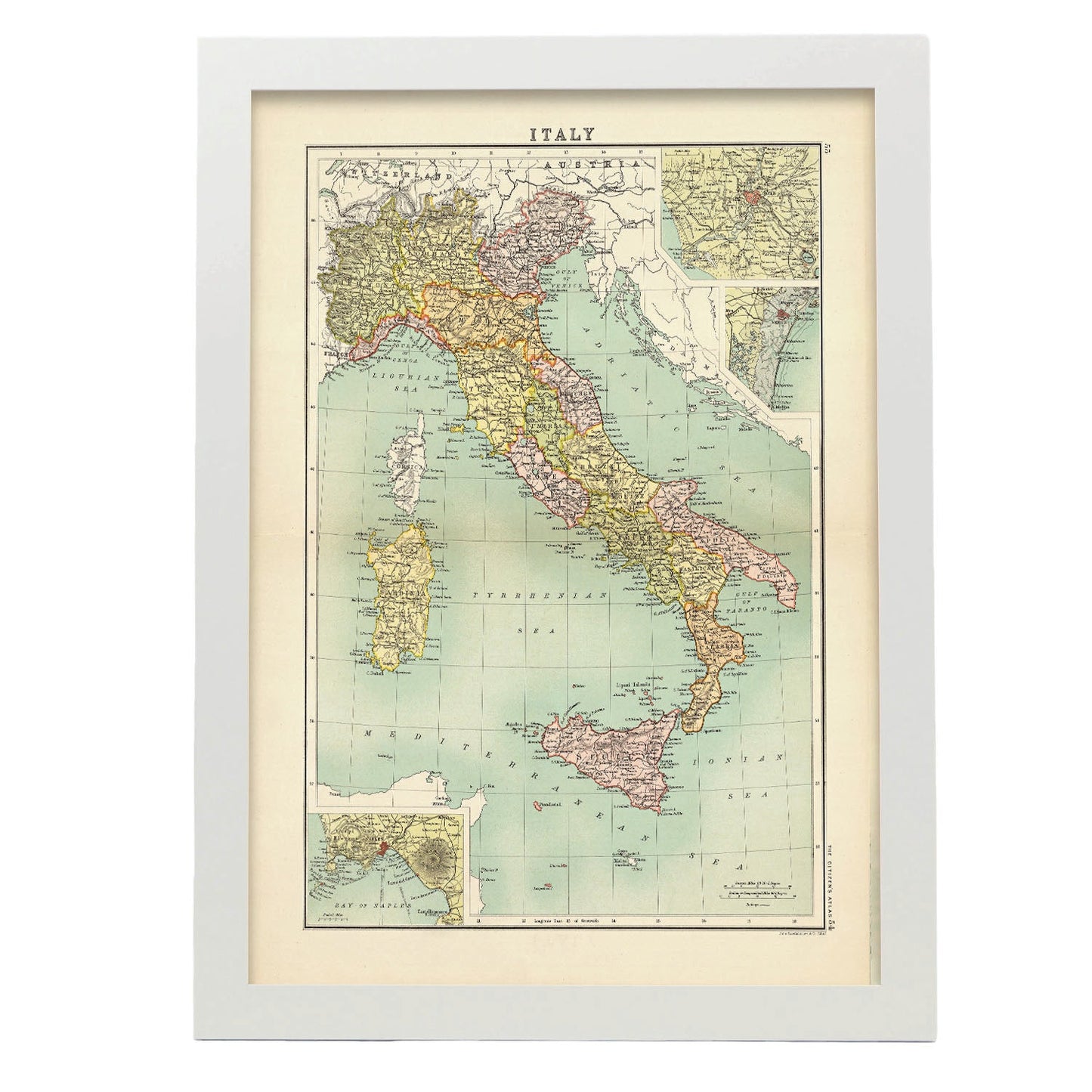Vintage Map of Italy Citizen Atlas-Artwork-Nacnic-A3-Marco Blanco-Nacnic Estudio SL