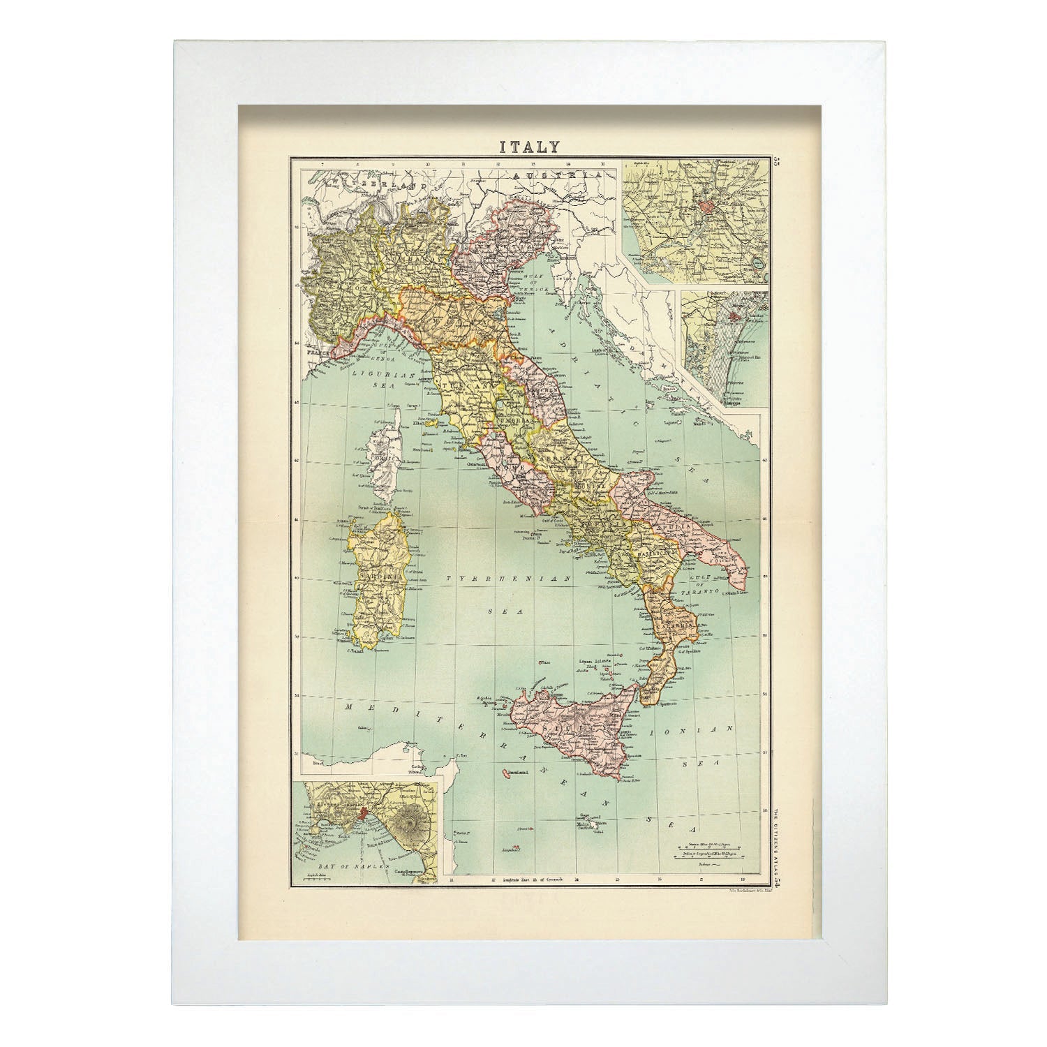 Vintage Map of Italy Citizen Atlas-Artwork-Nacnic-A4-Marco Blanco-Nacnic Estudio SL