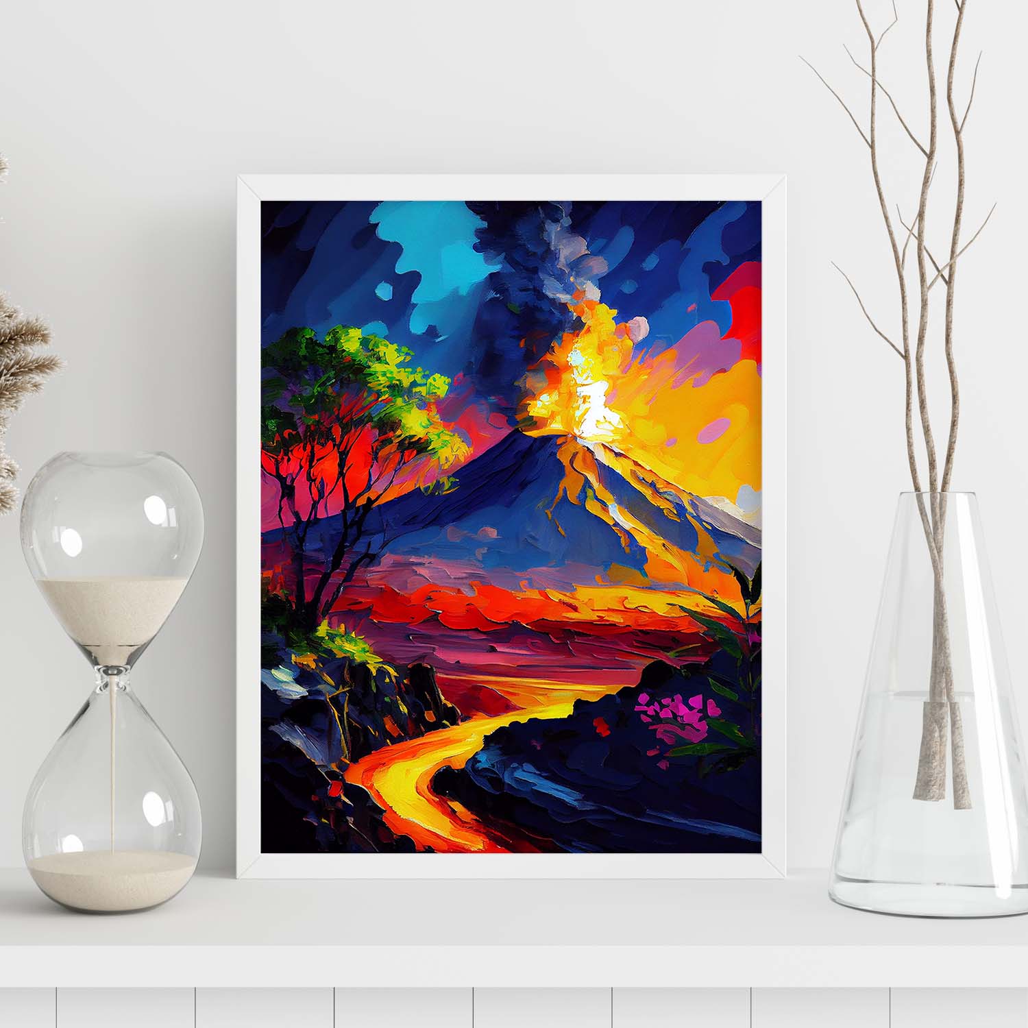 Volcanes Nacnic Hawaii Isla del Parque Nacional de Hawái Haw. Estampados de arte de pared estético para el diseño de dormitorio o sala de estar.-Artwork-Nacnic-Nacnic Estudio SL