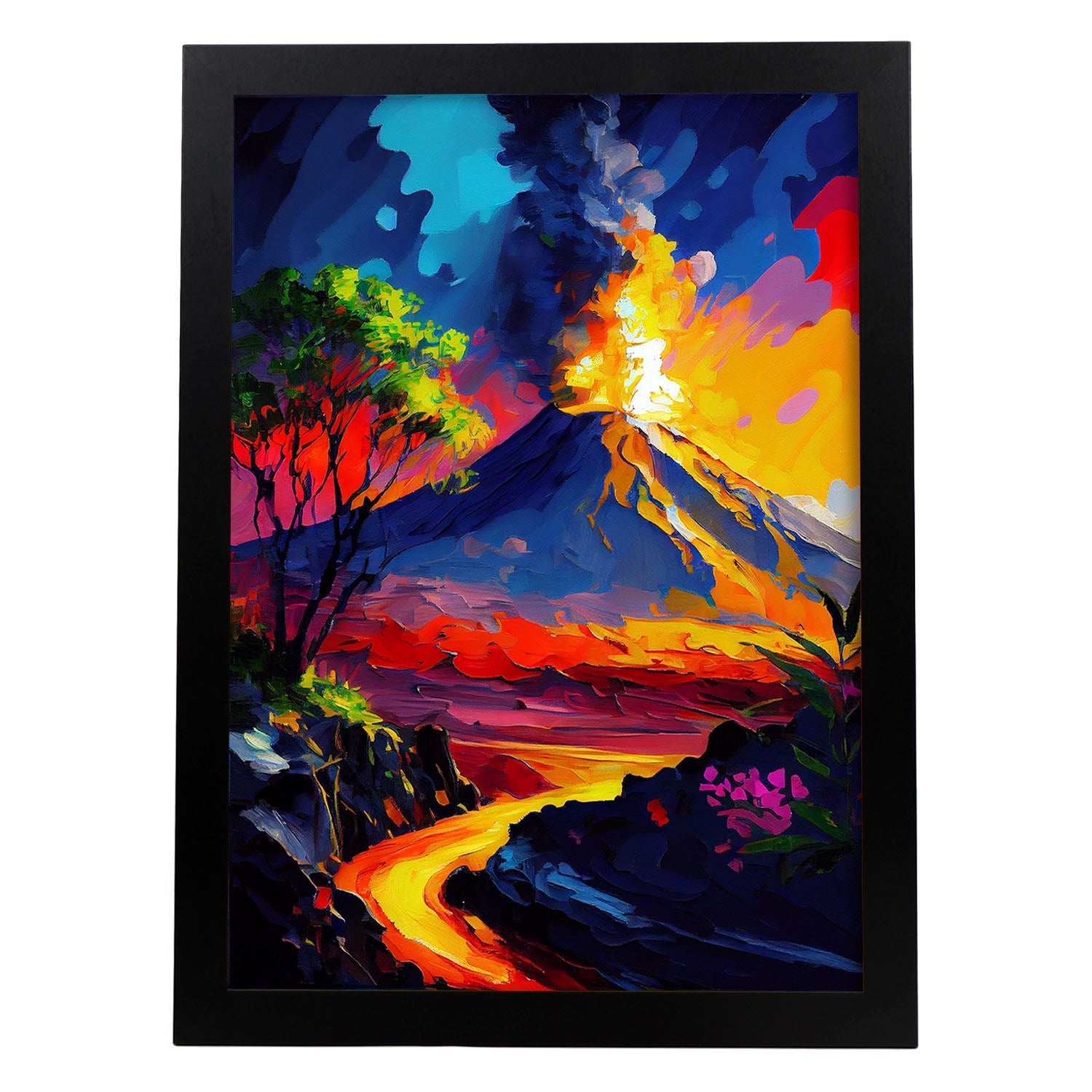 Volcanes Nacnic Hawaii Isla del Parque Nacional de Hawái Haw. Estampados de arte de pared estético para el diseño de dormitorio o sala de estar.-Artwork-Nacnic-A4-Sin marco-Nacnic Estudio SL