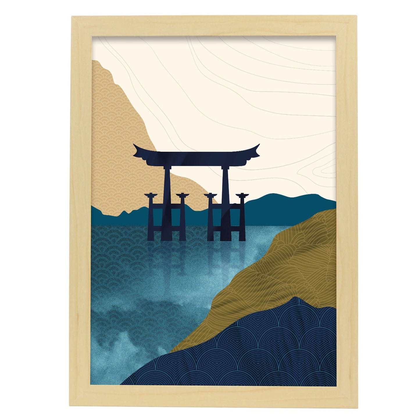 Water Temple-Artwork-Nacnic-A3-Marco Madera clara-Nacnic Estudio SL