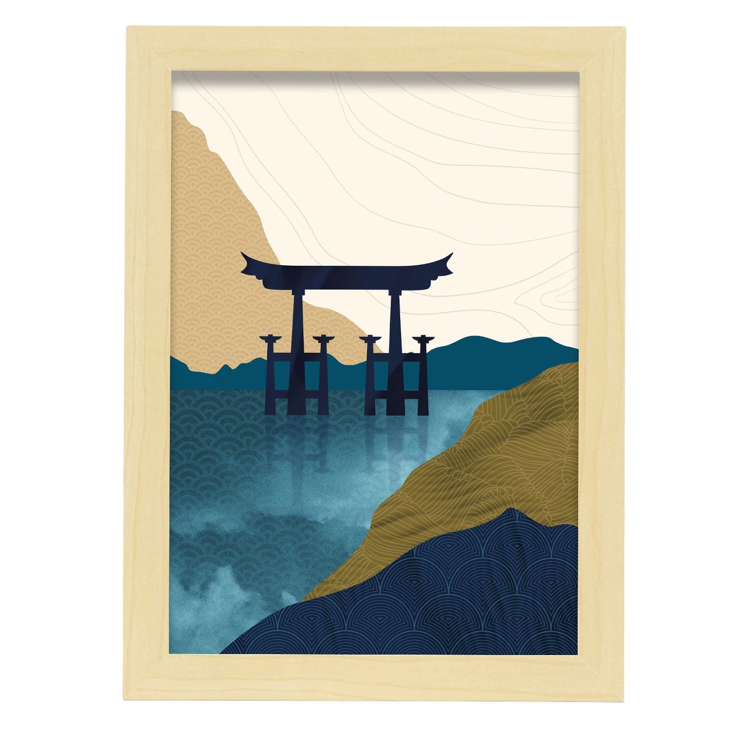 Water Temple-Artwork-Nacnic-A4-Marco Madera clara-Nacnic Estudio SL