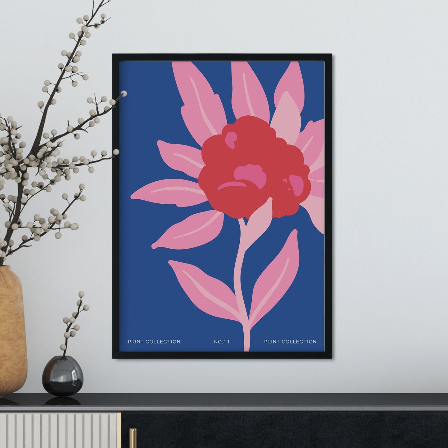 Zinnia Flower-Artwork-Nacnic-Nacnic Estudio SL