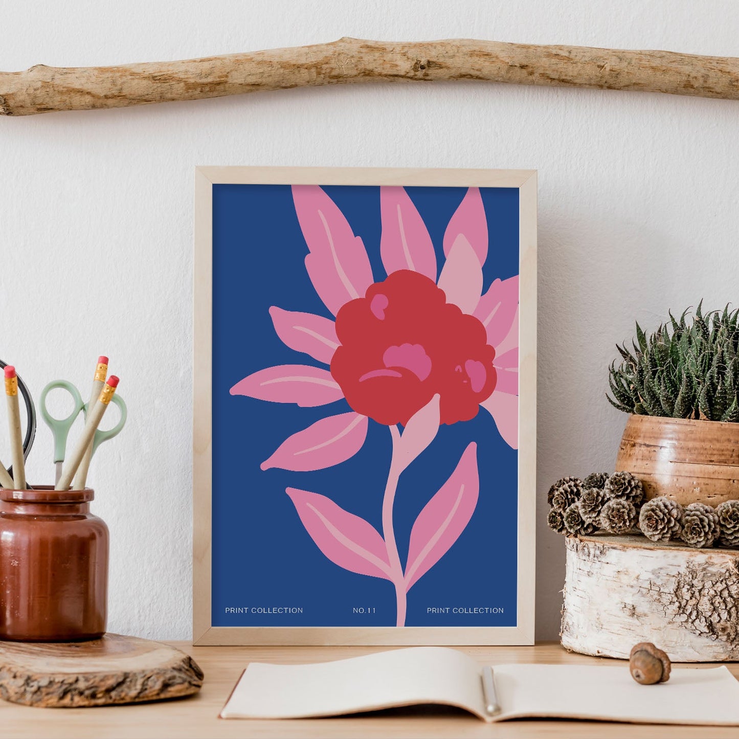 Zinnia Flower-Artwork-Nacnic-Nacnic Estudio SL
