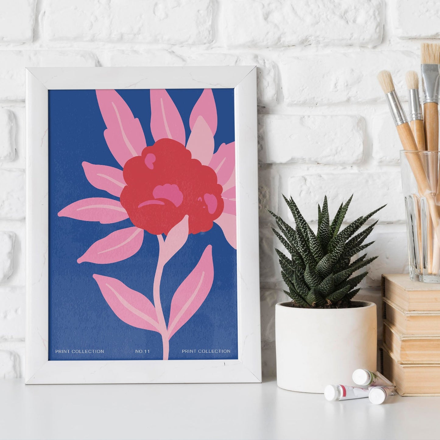 Zinnia Flower-Artwork-Nacnic-Nacnic Estudio SL