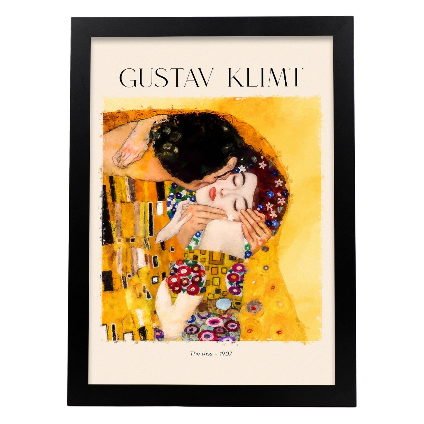 Lámina de arte El beso inspirada en Gustav Klimt