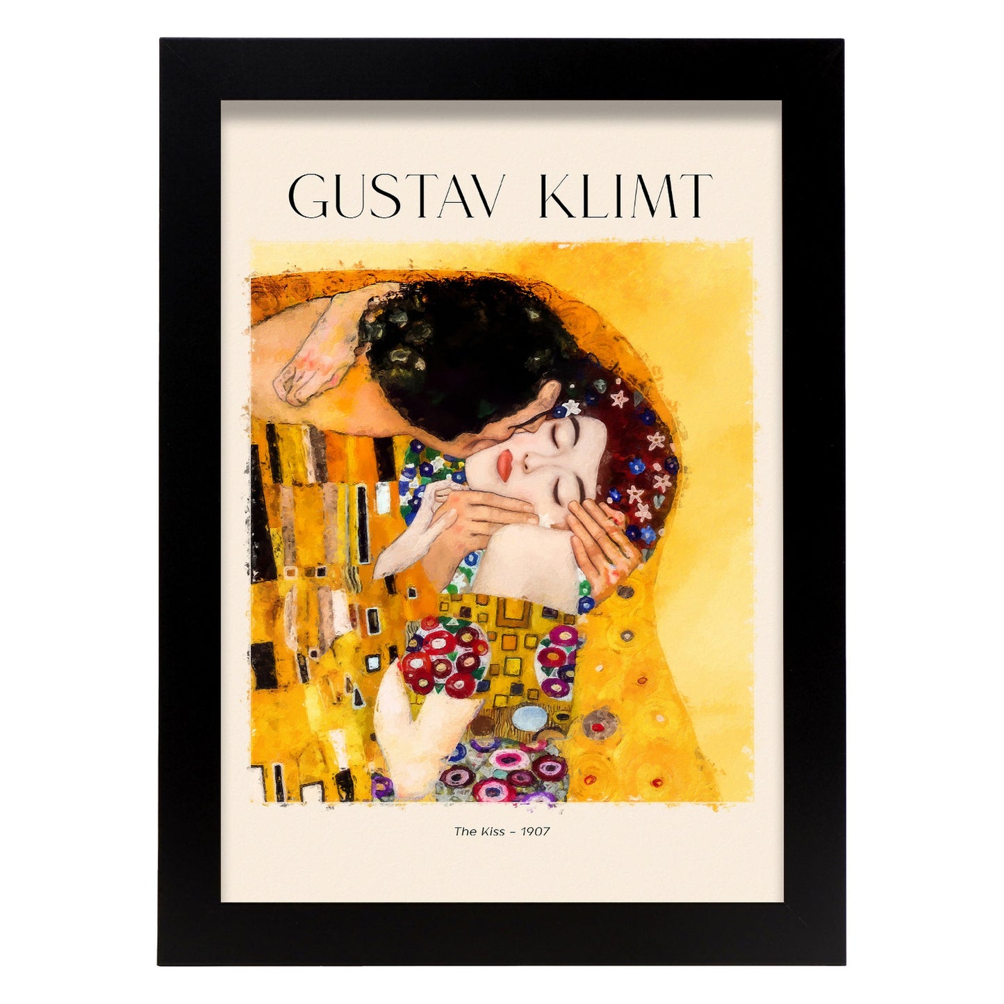 Lámina de arte El beso inspirada en Gustav Klimt