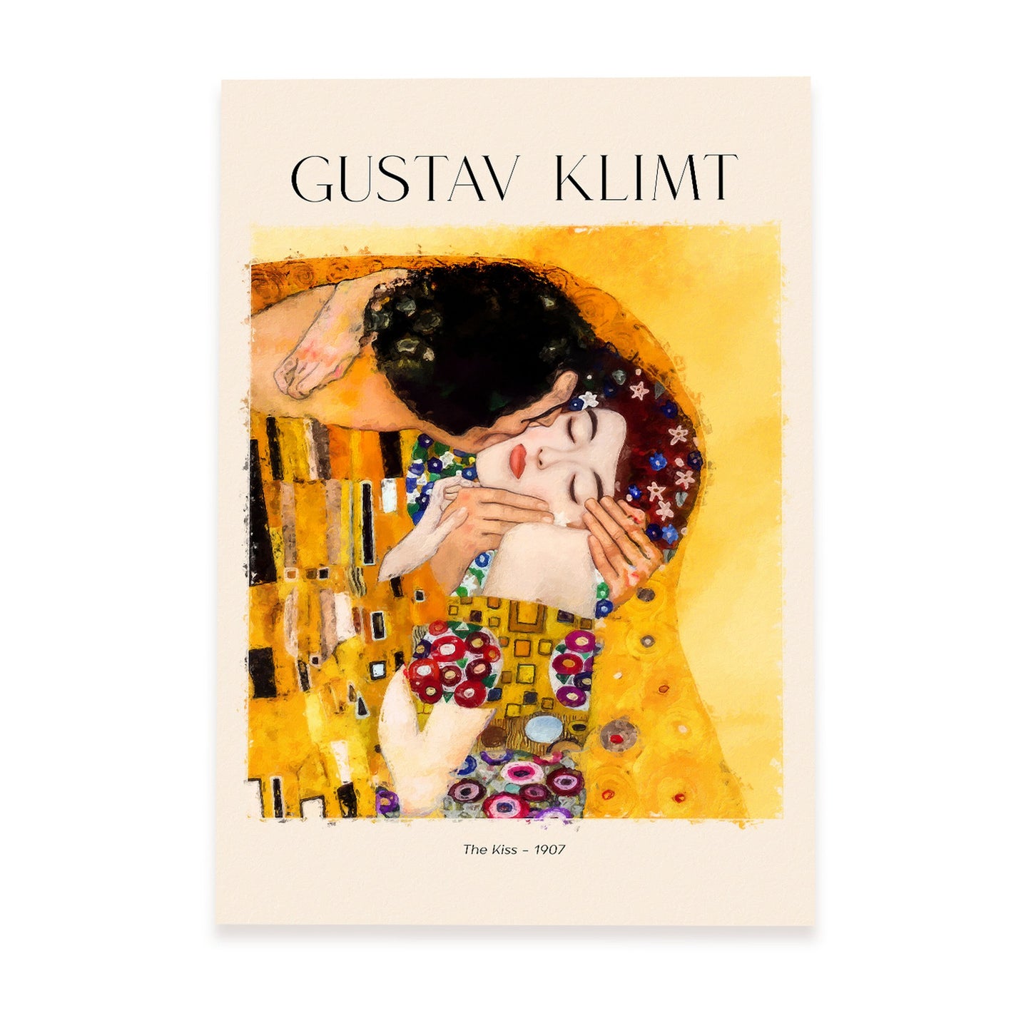Lámina de arte El beso inspirada en Gustav Klimt