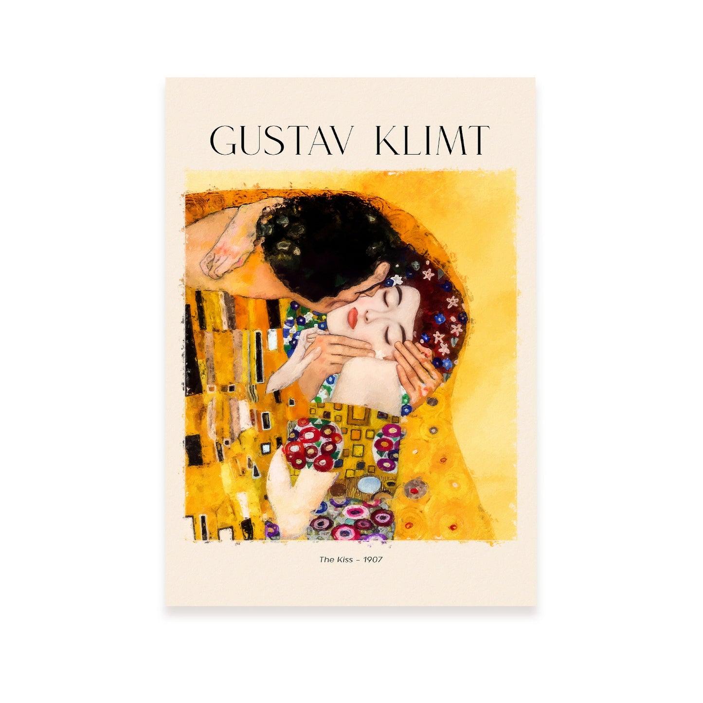 Lámina de arte El beso inspirada en Gustav Klimt