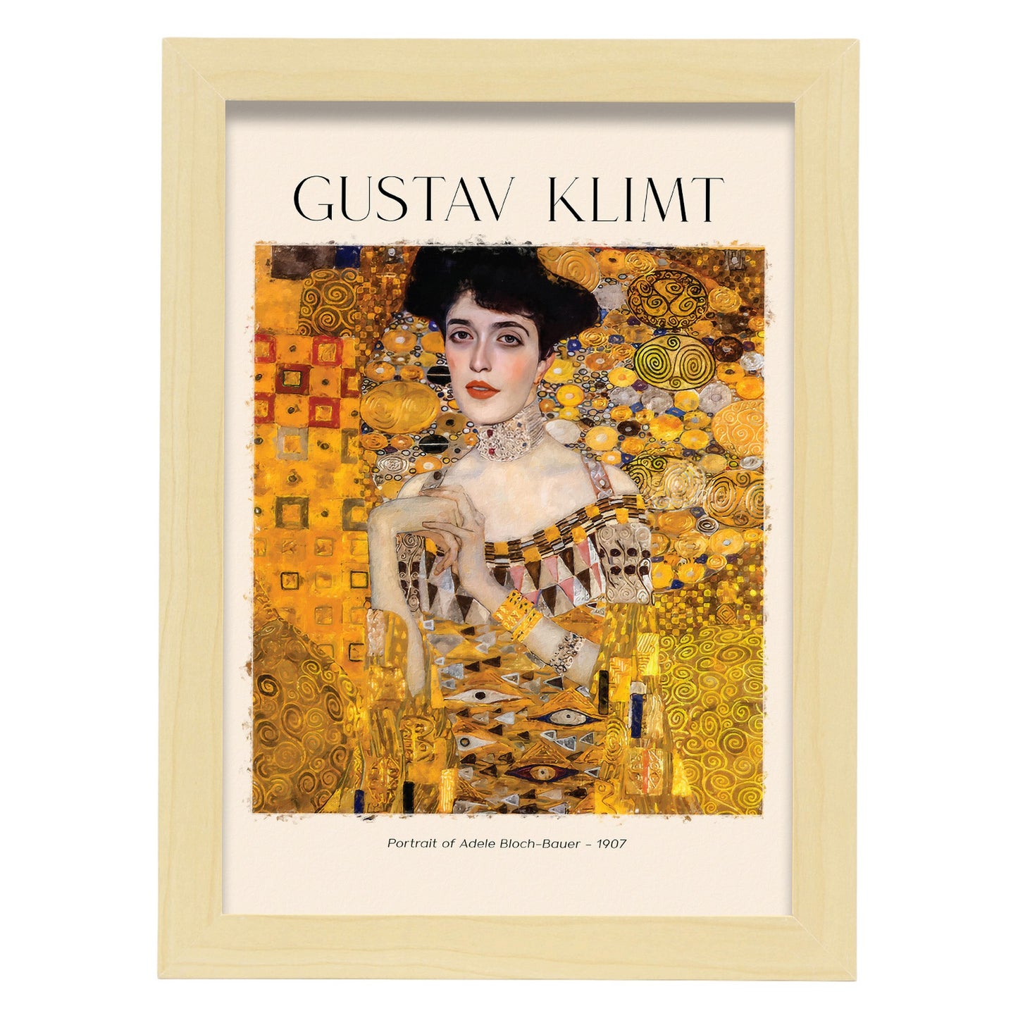 Lámina inspirada en Gustav Klimt del Retrato de Adele