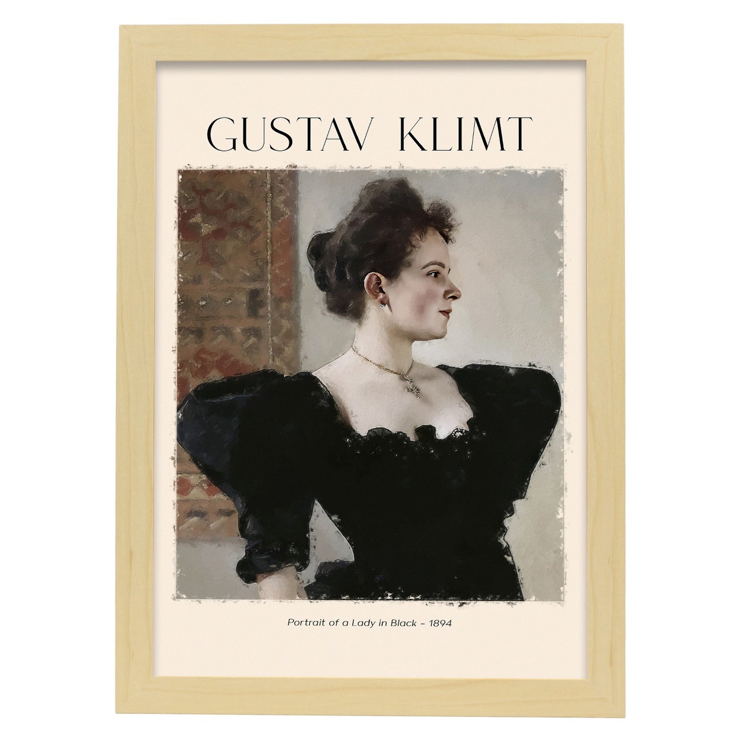 Lámina de Dama de Negro inspirada en Gustav Klimt
