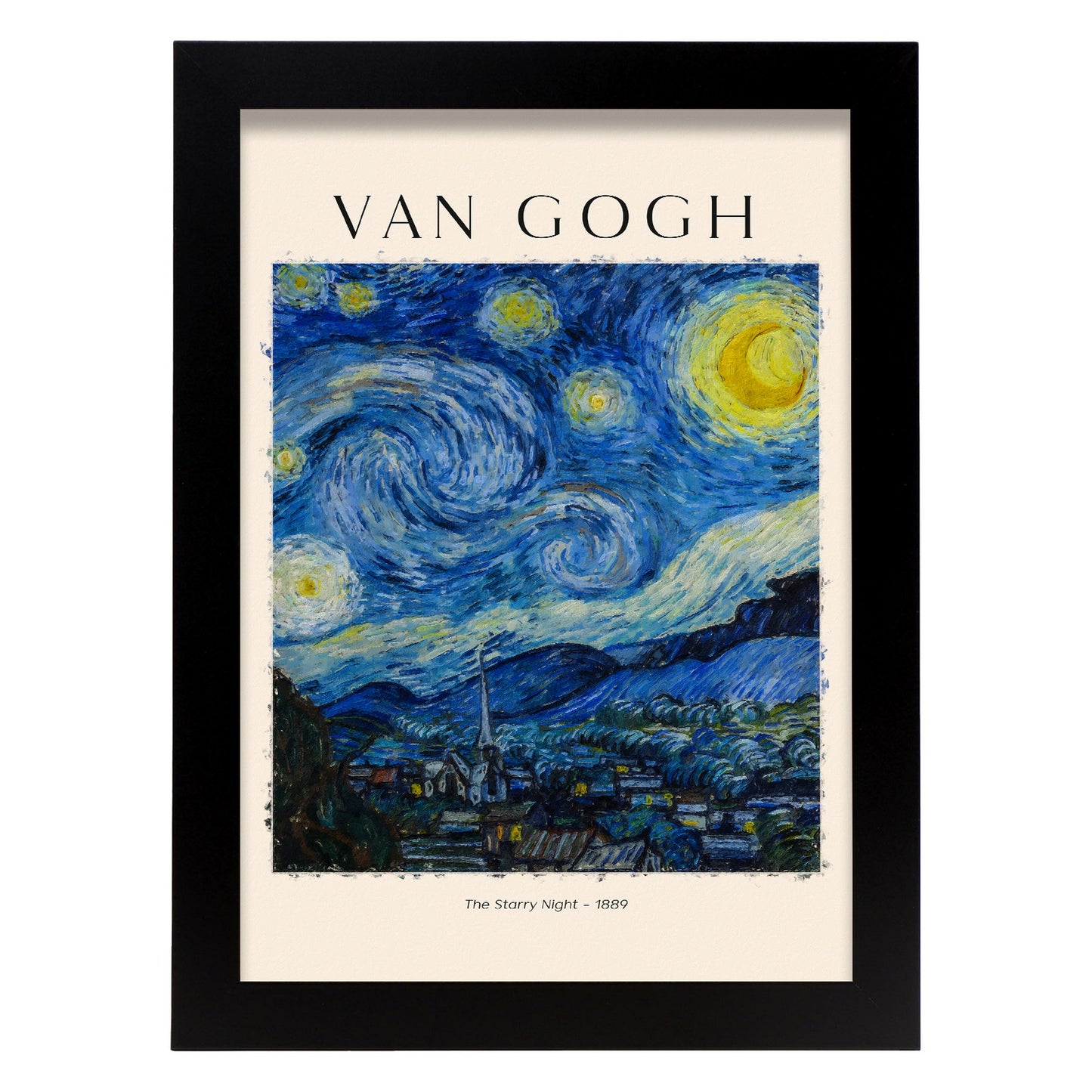 Lámina estética de Noche Estrellada inspirada en Van Gogh