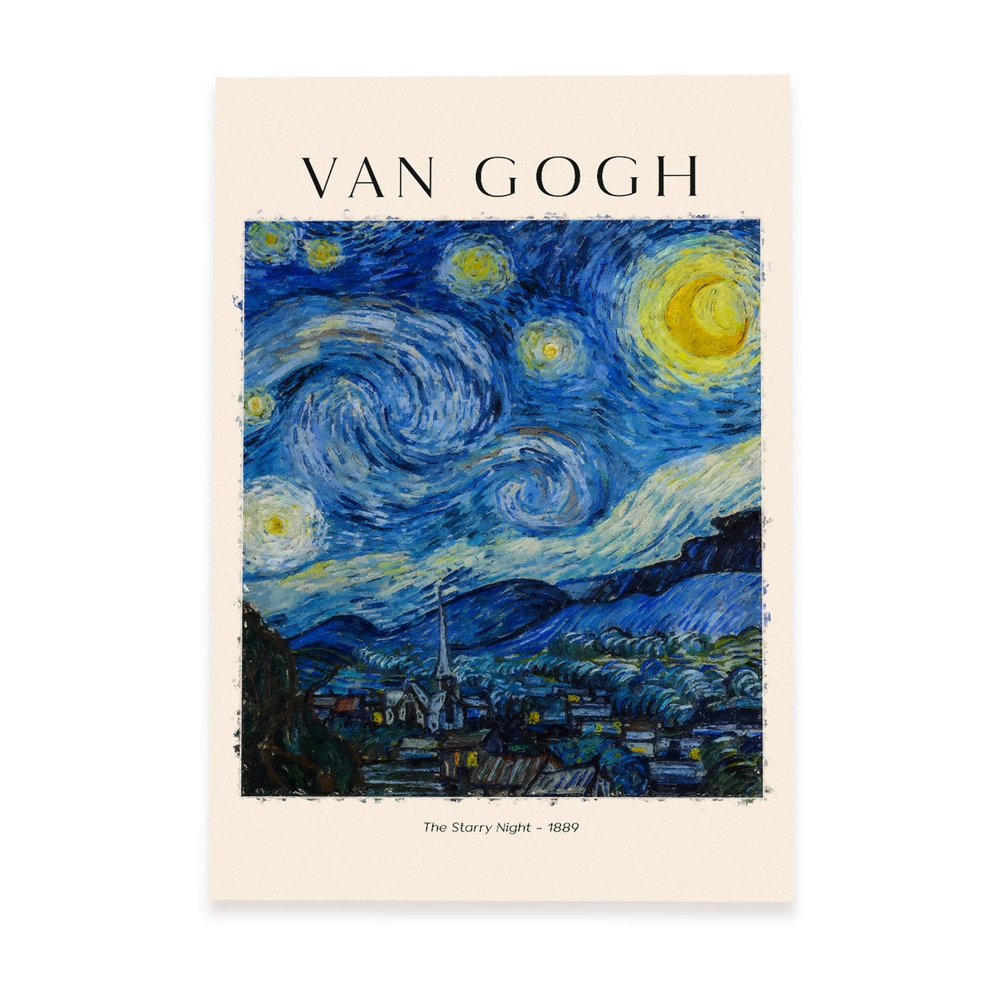 Lámina estética de Noche Estrellada inspirada en Van Gogh