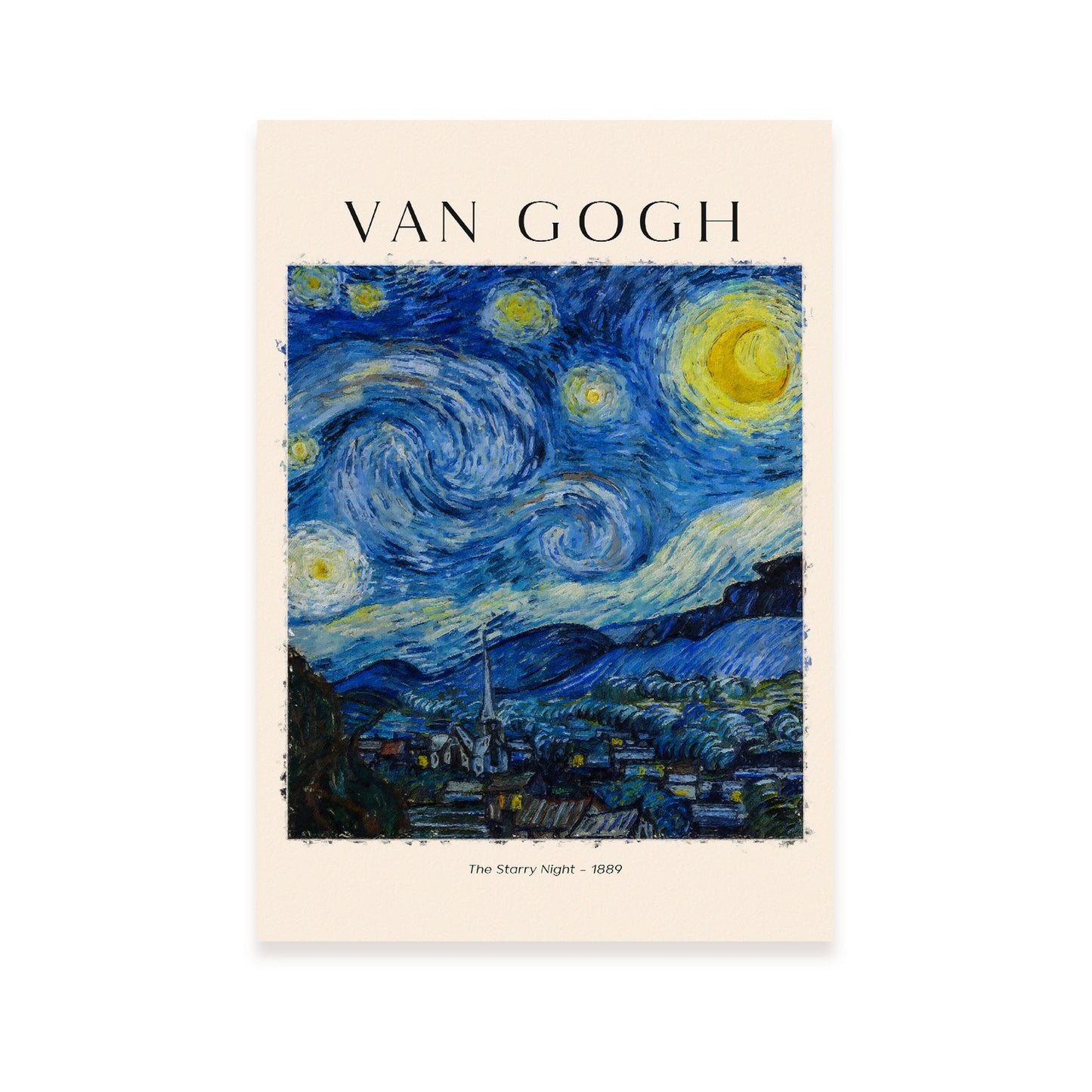 Lámina estética de Noche Estrellada inspirada en Van Gogh