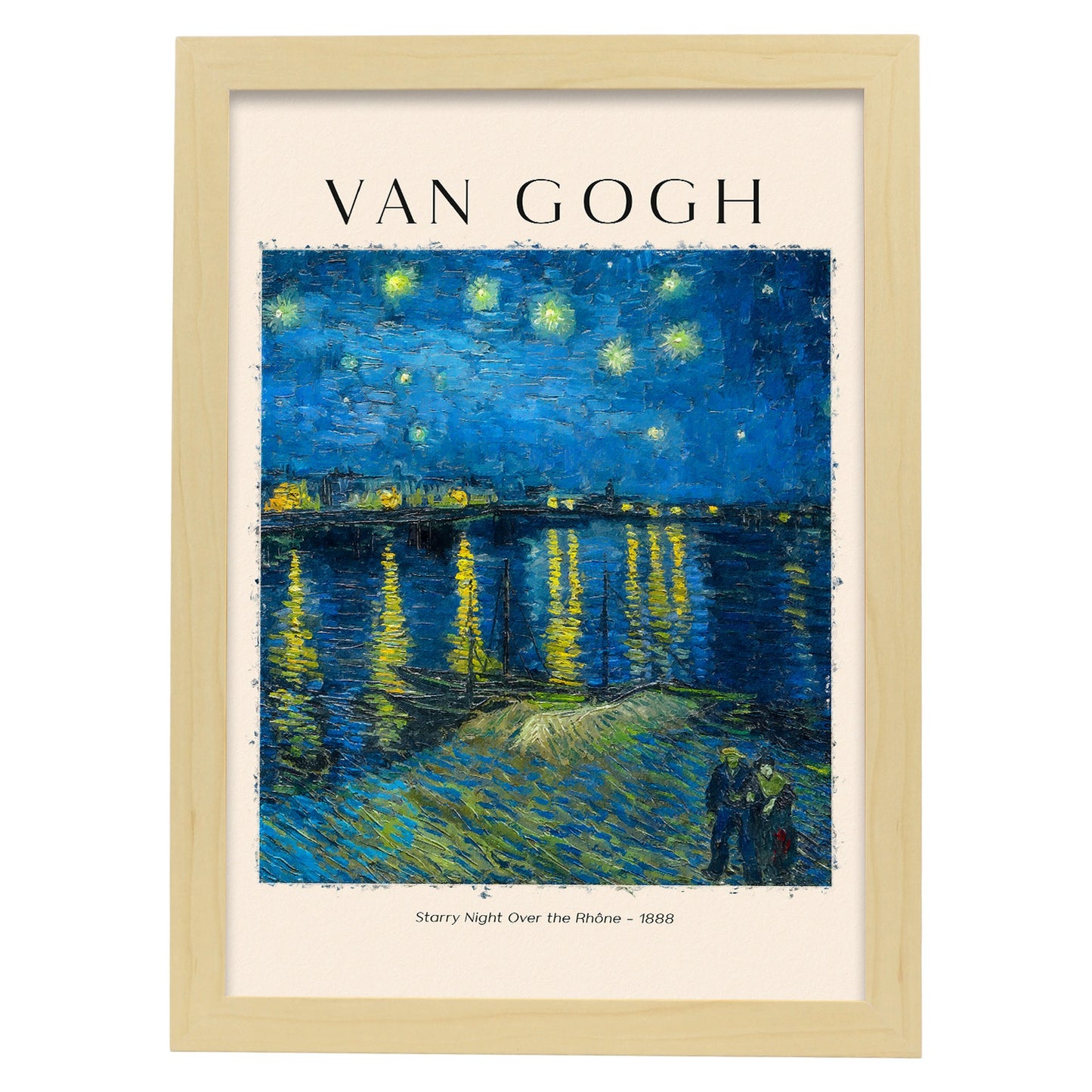 Lámina de Noche Estrellada sobre el Ródano inspirada en Van Gogh
