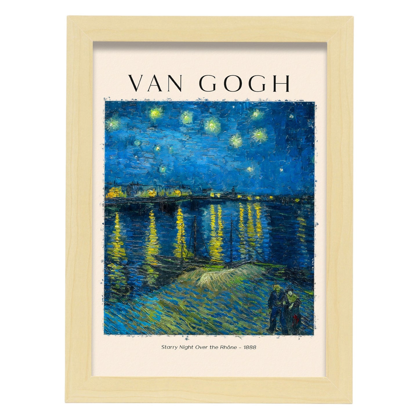 Lámina de Noche Estrellada sobre el Ródano inspirada en Van Gogh