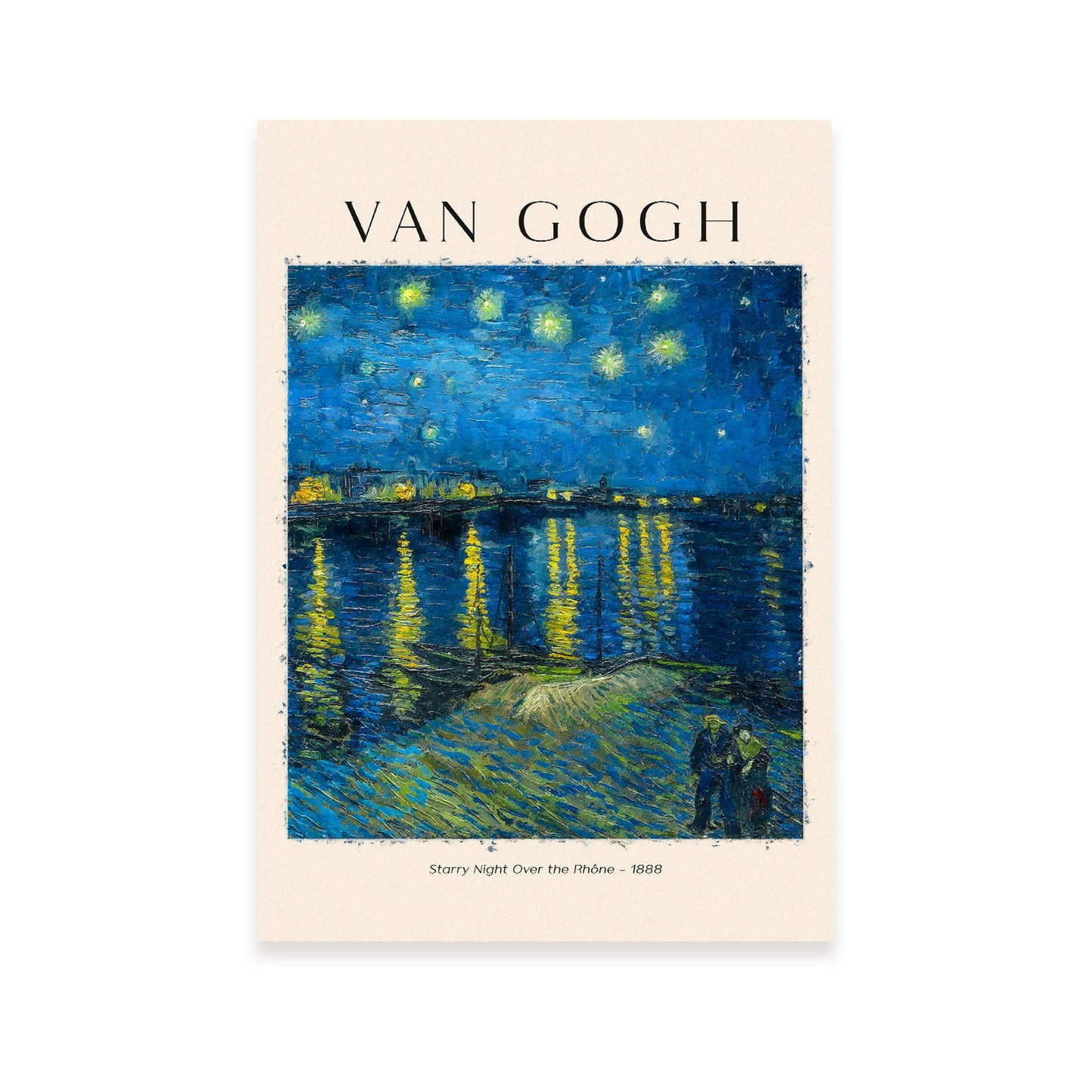 Lámina de Noche Estrellada sobre el Ródano inspirada en Van Gogh
