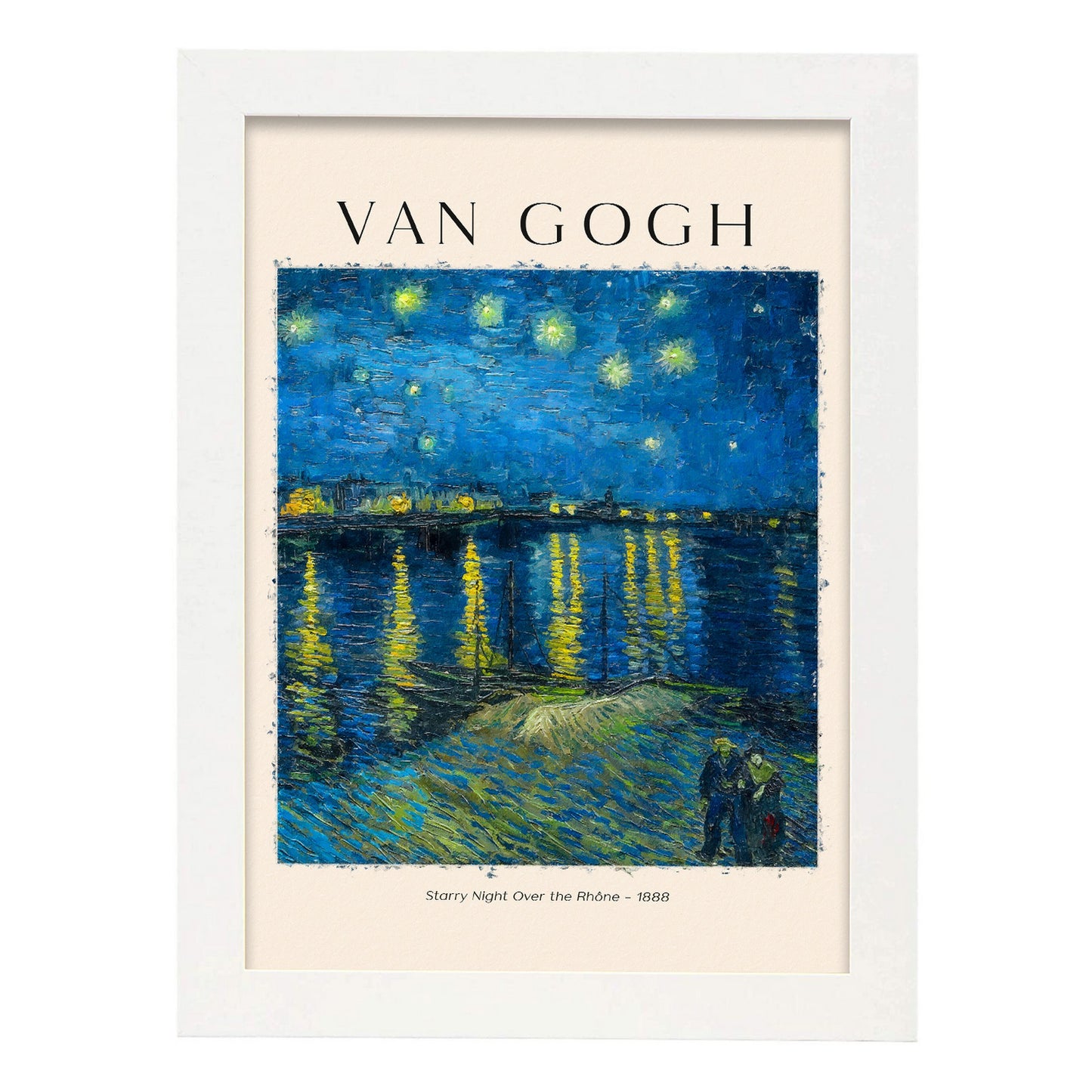 Lámina de Noche Estrellada sobre el Ródano inspirada en Van Gogh