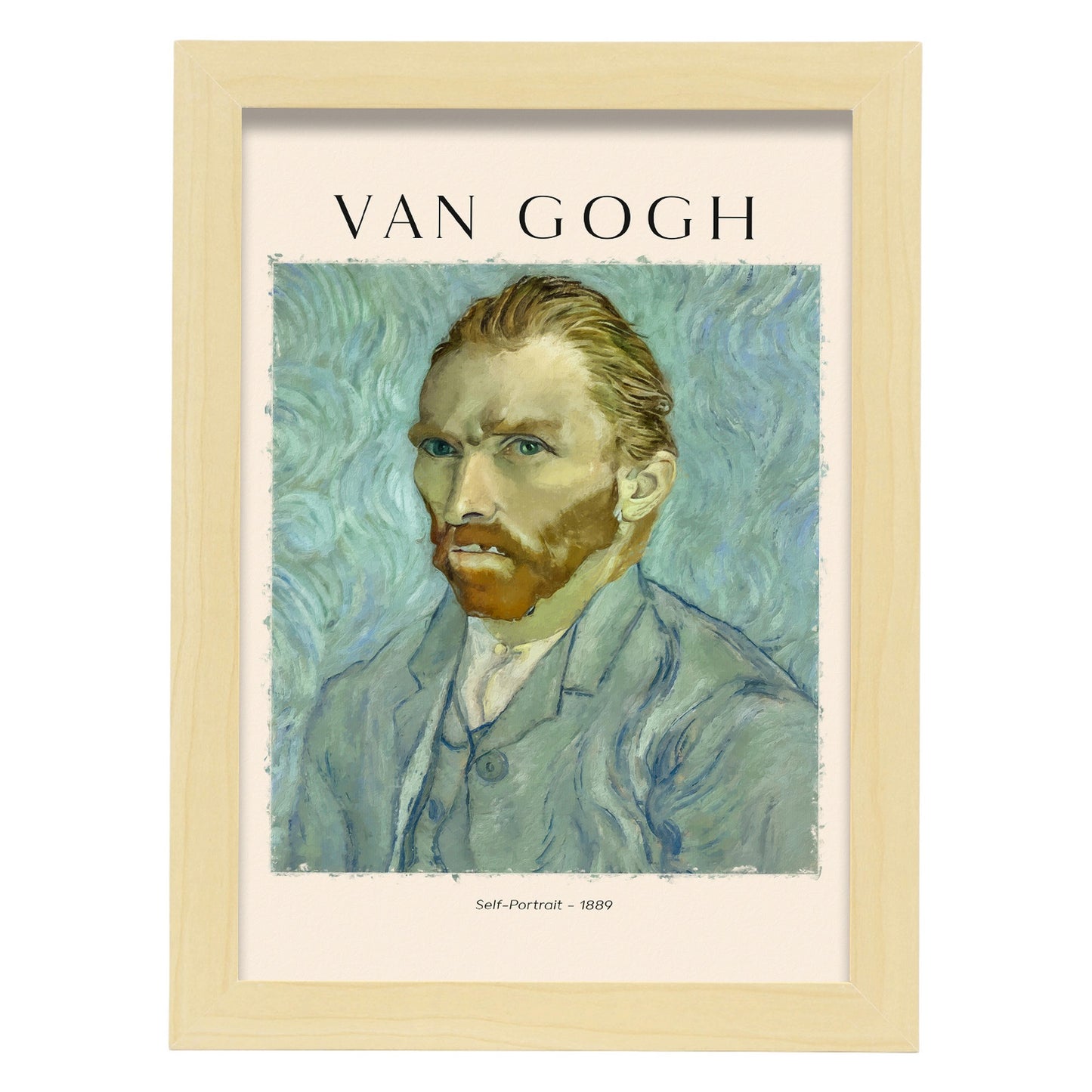 Lámina Autorretrato 1889 Van Gogh