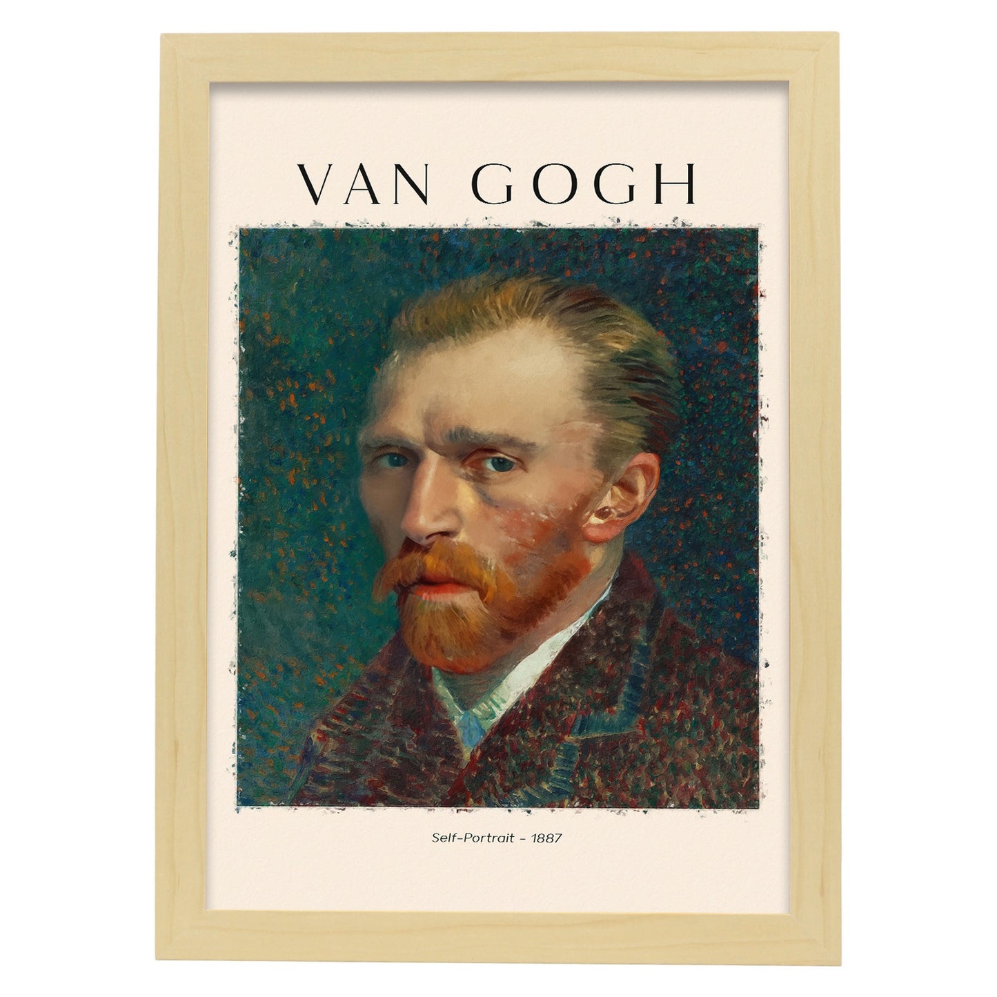 Lámina Autorretrato 1887 de Van Gogh