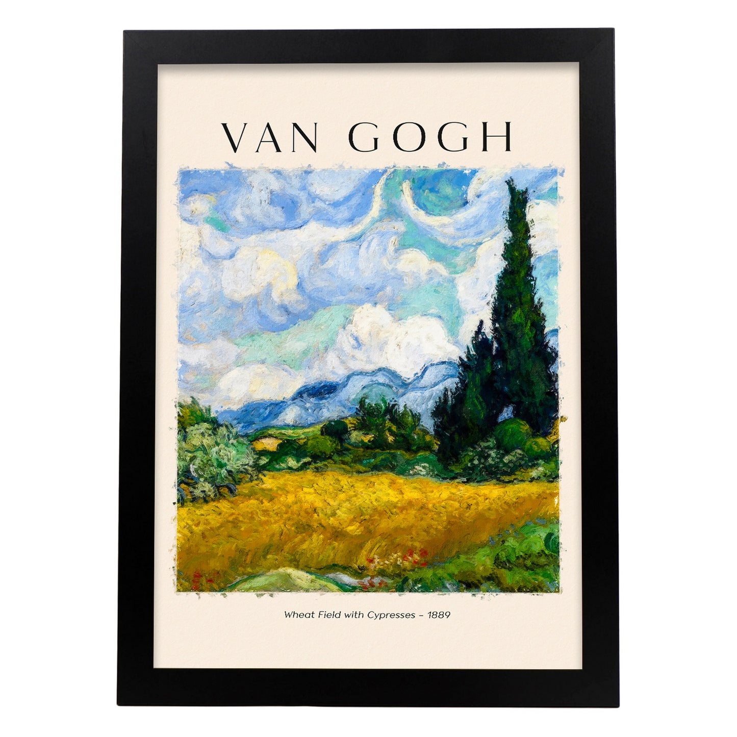 Lámina de Campo en Neumático con Cipreses Inspirada en Van Gogh