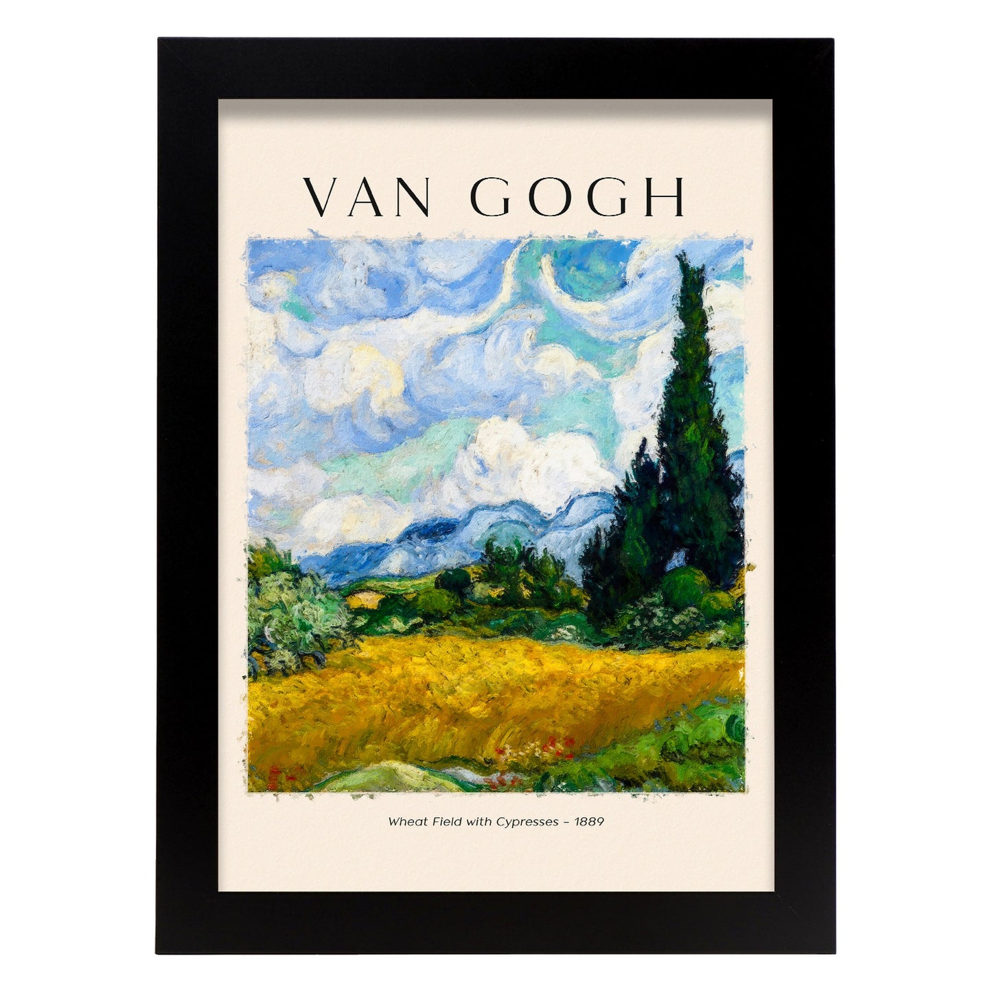Lámina de Campo en Neumático con Cipreses Inspirada en Van Gogh