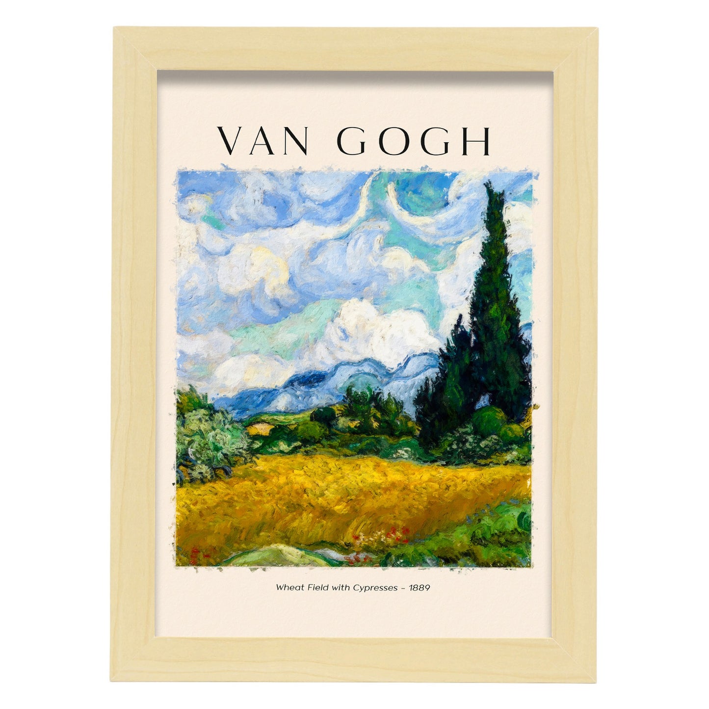 Lámina de Campo en Neumático con Cipreses Inspirada en Van Gogh
