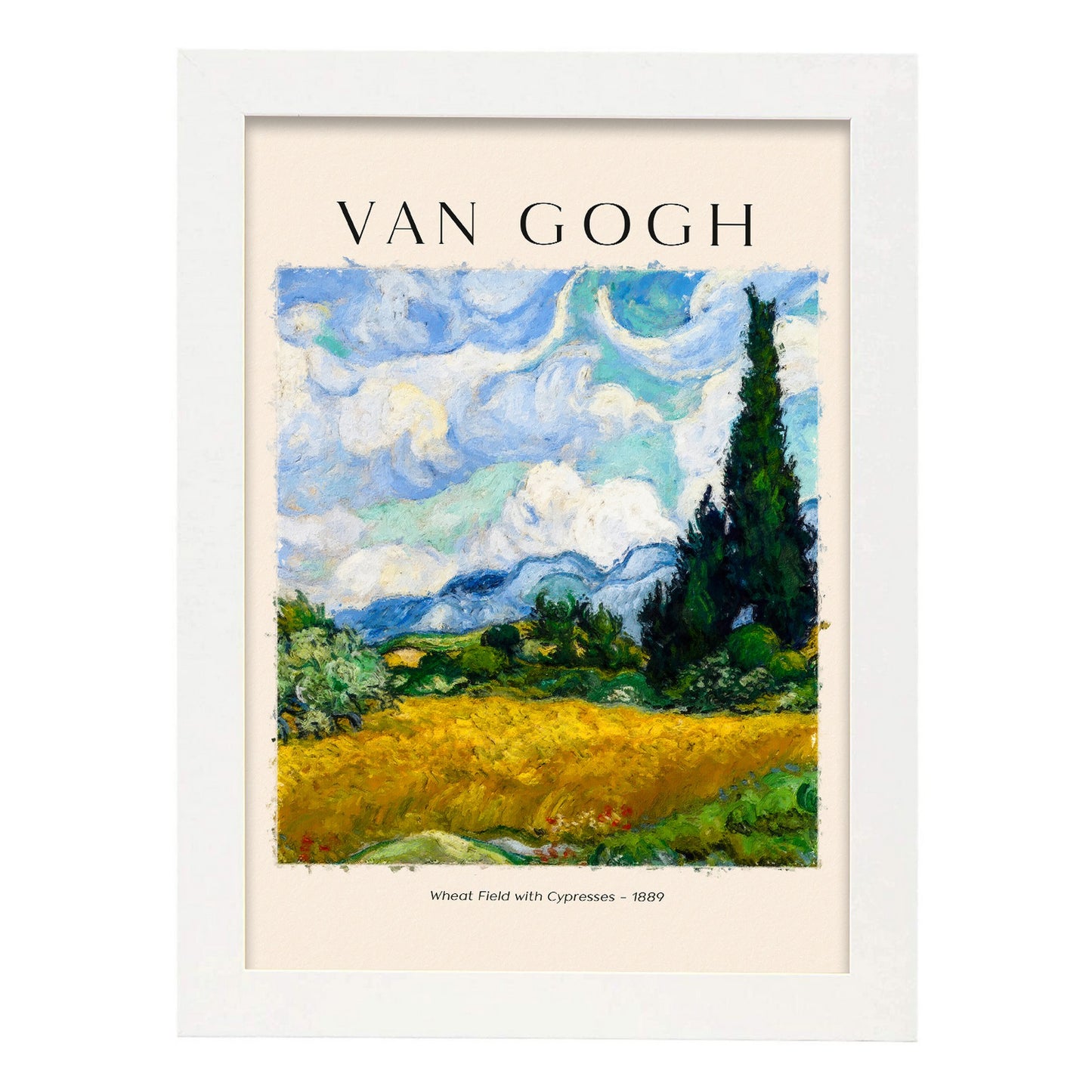 Lámina de Campo en Neumático con Cipreses Inspirada en Van Gogh