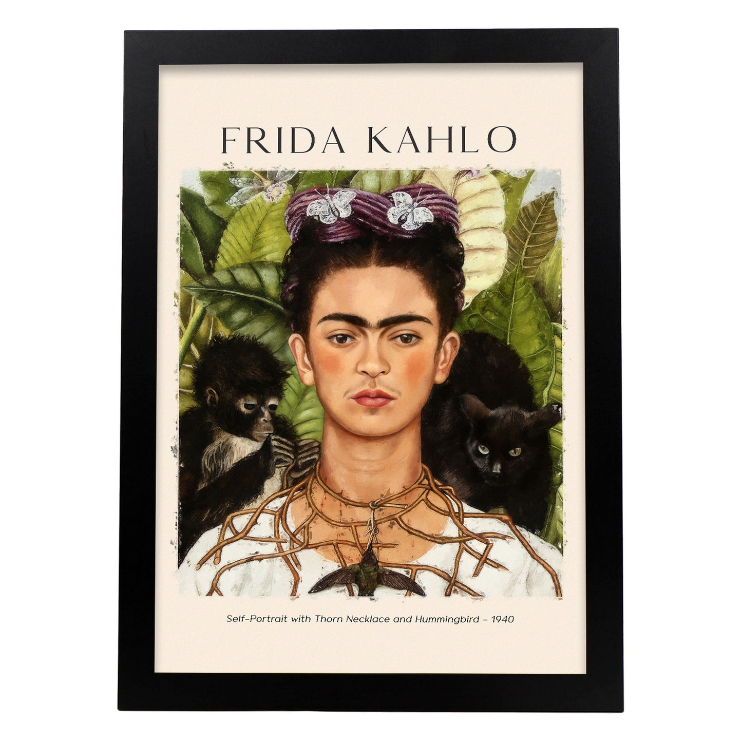 Lámina de Collar de Espina y Colibrí Inspirada en Frida Kahlo