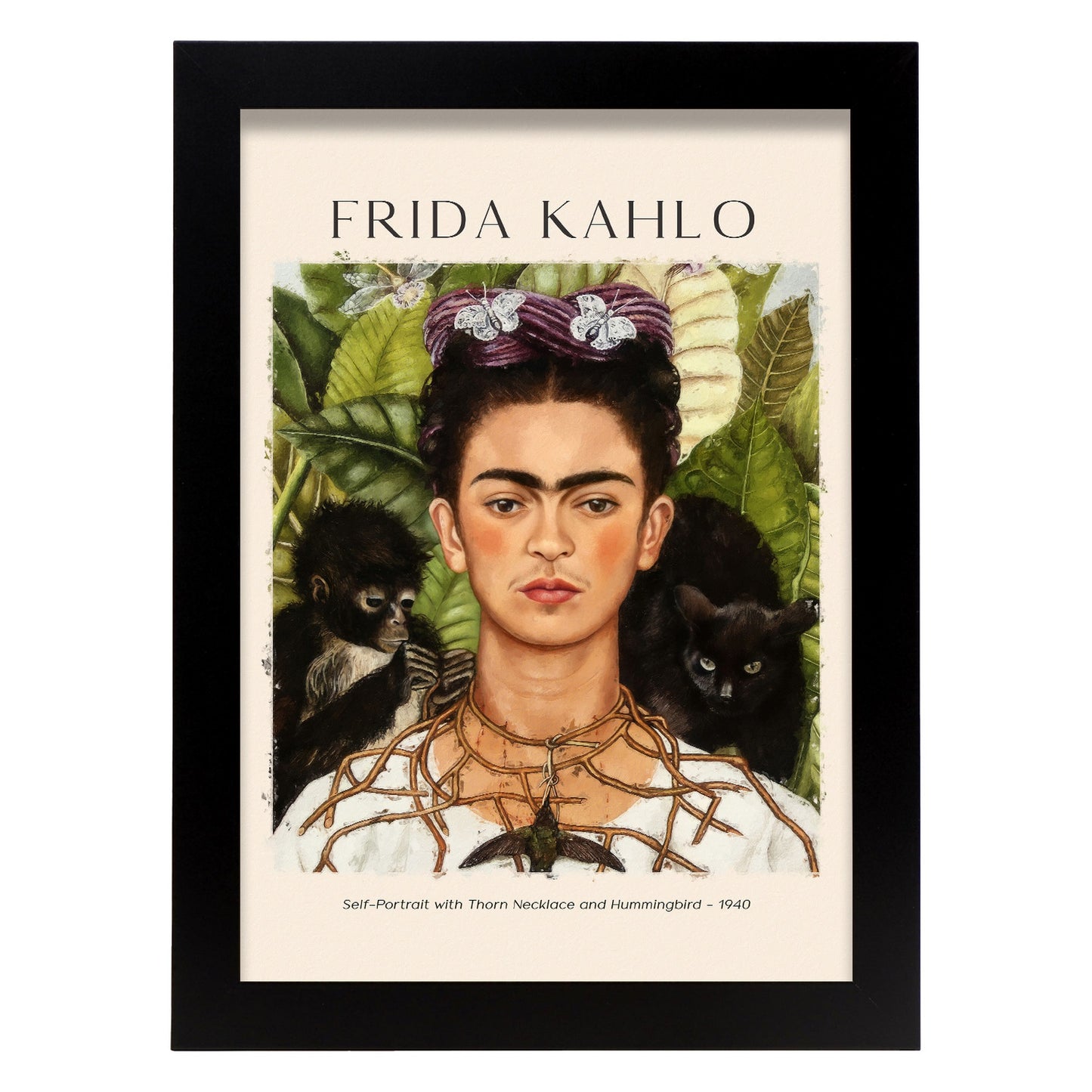 Lámina de Collar de Espina y Colibrí Inspirada en Frida Kahlo