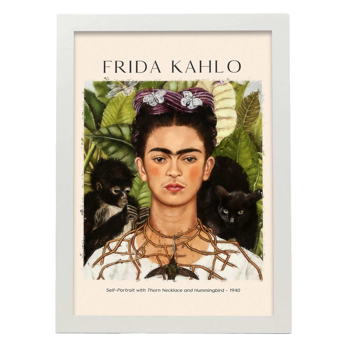 Lámina de Collar de Espina y Colibrí Inspirada en Frida Kahlo