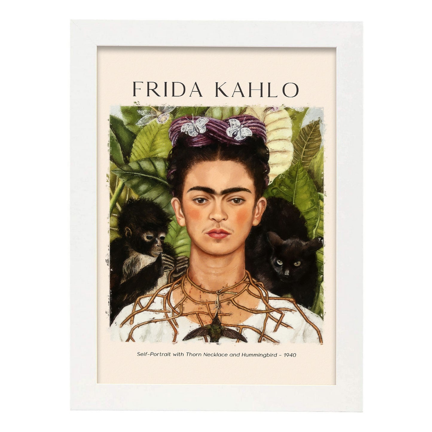 Lámina de Collar de Espina y Colibrí Inspirada en Frida Kahlo