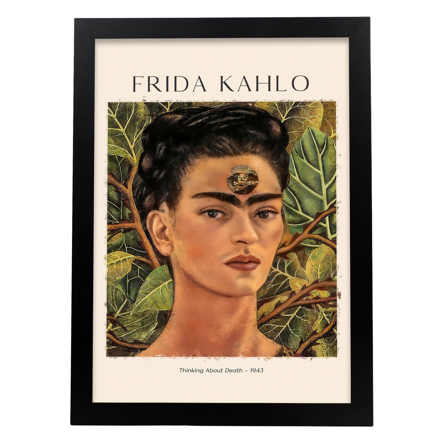 Lámina poster de Pensando en la muerte Cuadros decorativos para tu salón, dormitorio, hogar. Estampados de arte de pared. Impresiones de pared estética inspiradas en Frida Kahlo A4