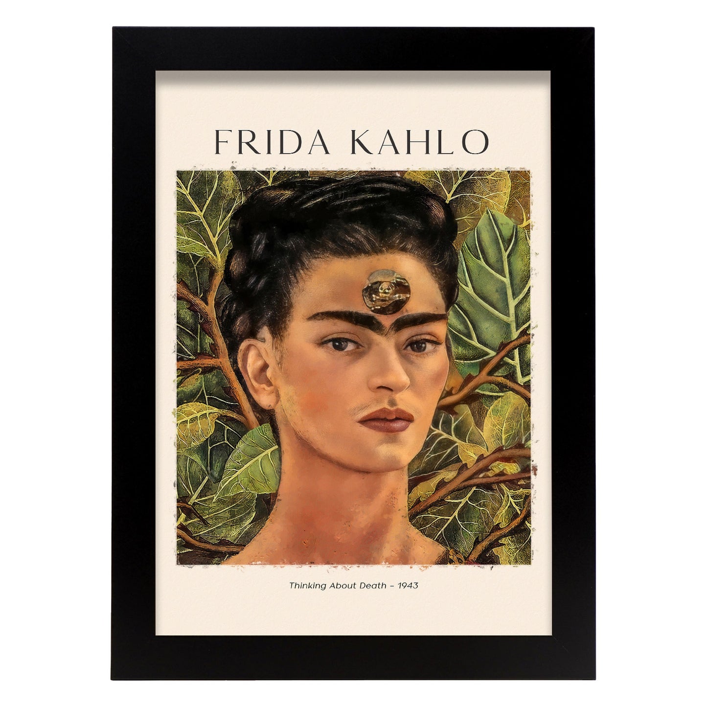 Lámina poster de Pensando en la muerte Cuadros decorativos para tu salón, dormitorio, hogar. Estampados de arte de pared. Impresiones de pared estética inspiradas en Frida Kahlo A4