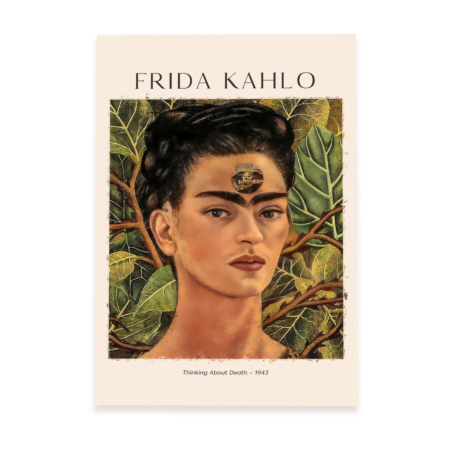 Lámina poster de Pensando en la muerte Cuadros decorativos para tu salón, dormitorio, hogar. Estampados de arte de pared. Impresiones de pared estética inspiradas en Frida Kahlo A4