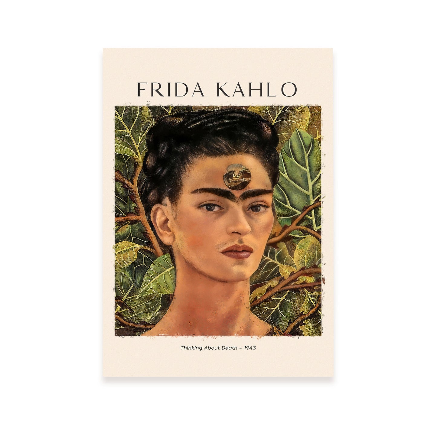 Lámina poster de Pensando en la muerte Cuadros decorativos para tu salón, dormitorio, hogar. Estampados de arte de pared. Impresiones de pared estética inspiradas en Frida Kahlo A4