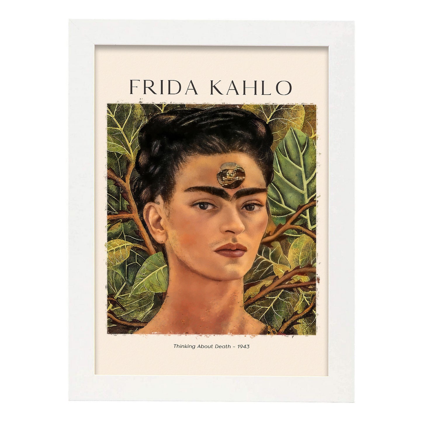 Lámina poster de Pensando en la muerte Cuadros decorativos para tu salón, dormitorio, hogar. Estampados de arte de pared. Impresiones de pared estética inspiradas en Frida Kahlo A4
