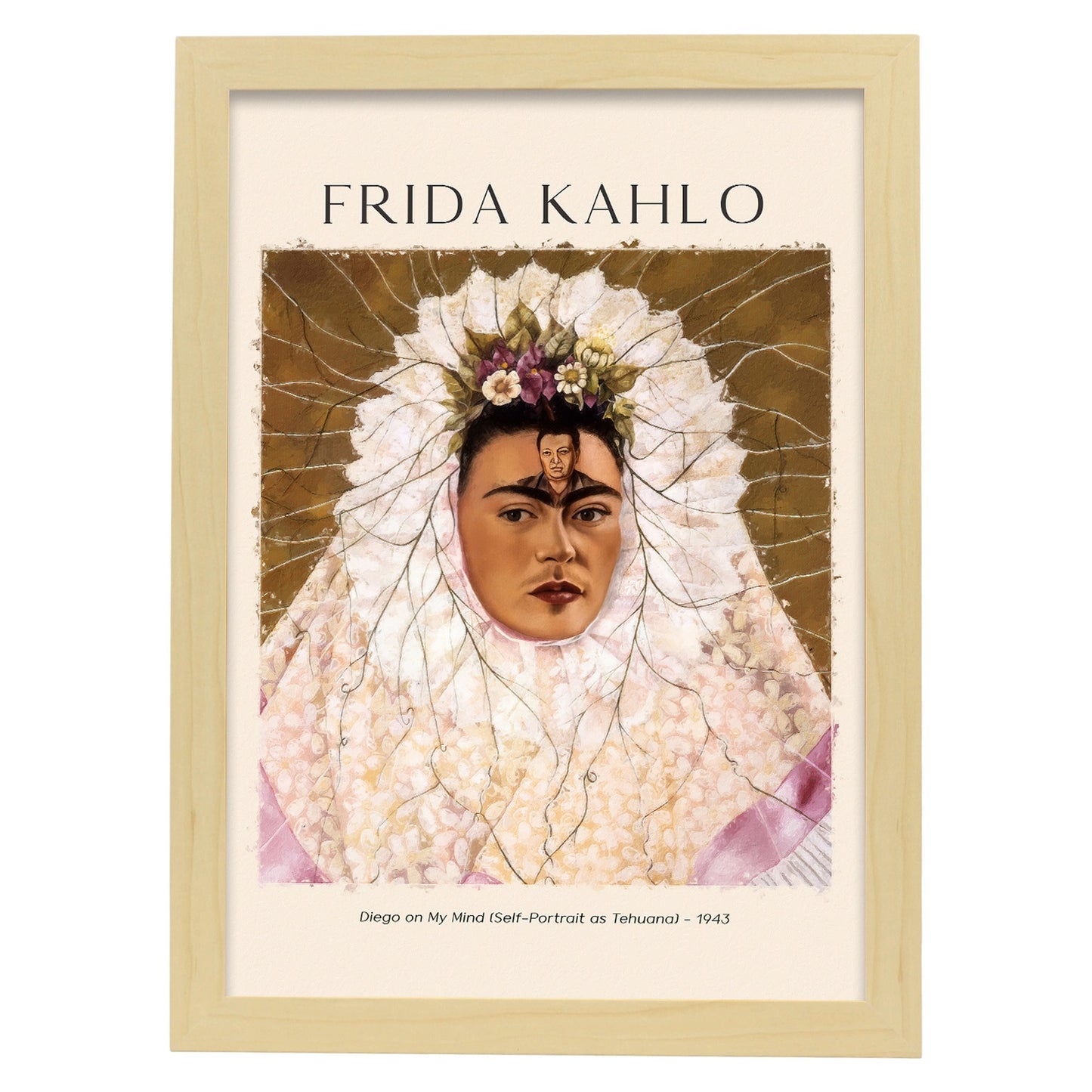 Lámina poster de Diego en mi mente Cuadros decorativos para tu salón, dormitorio, hogar. Estampados de arte de pared. Impresiones de pared estética inspiradas en Frida Kahlo A4