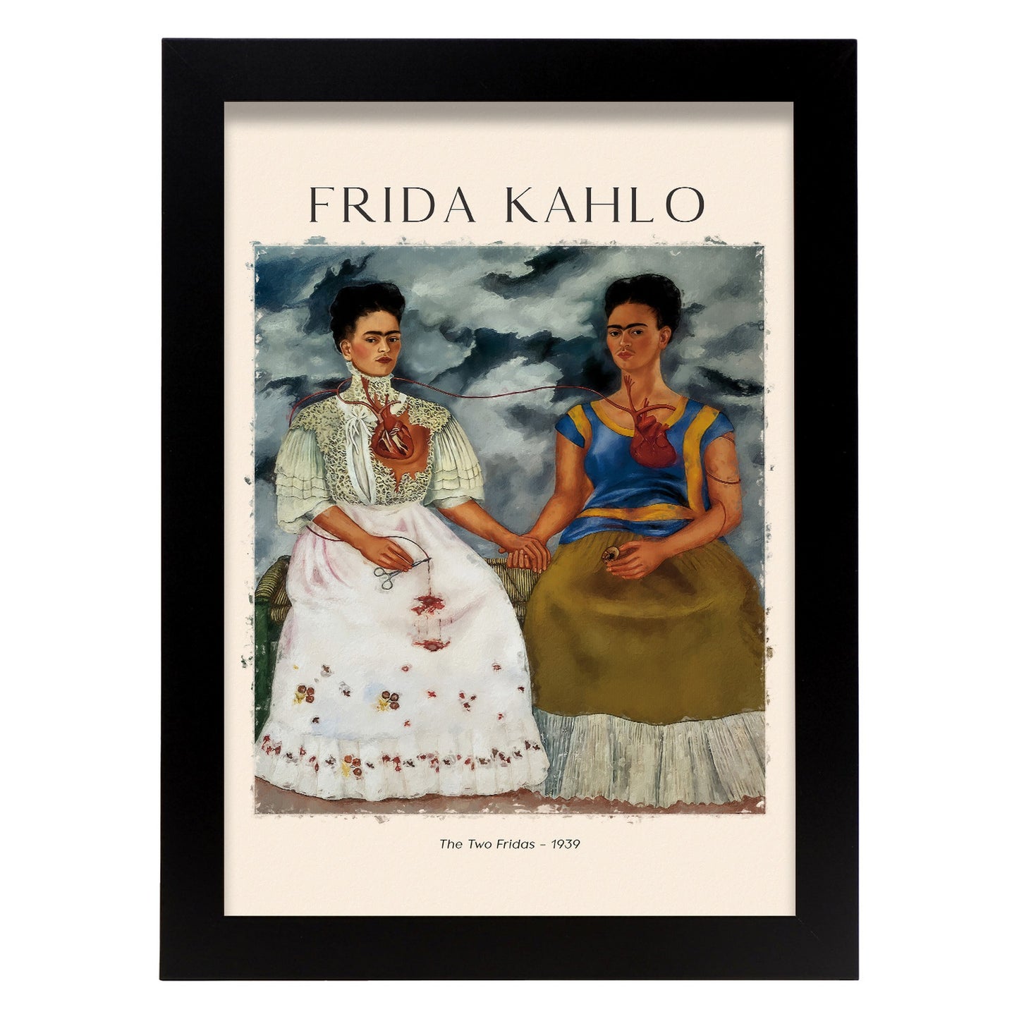 Lámina de Dos Fridas inspirada en Frida Kahlo para decoración hogar