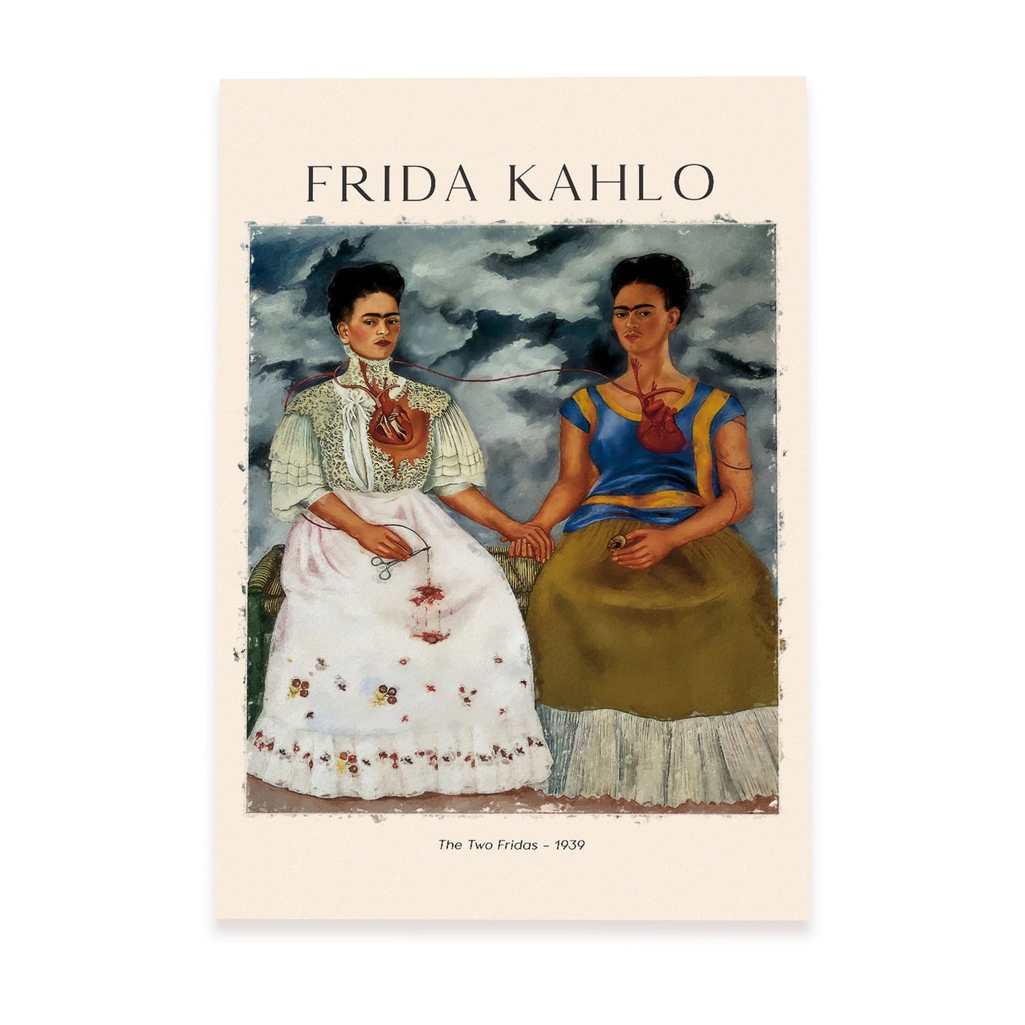 Lámina de Dos Fridas inspirada en Frida Kahlo para decoración hogar