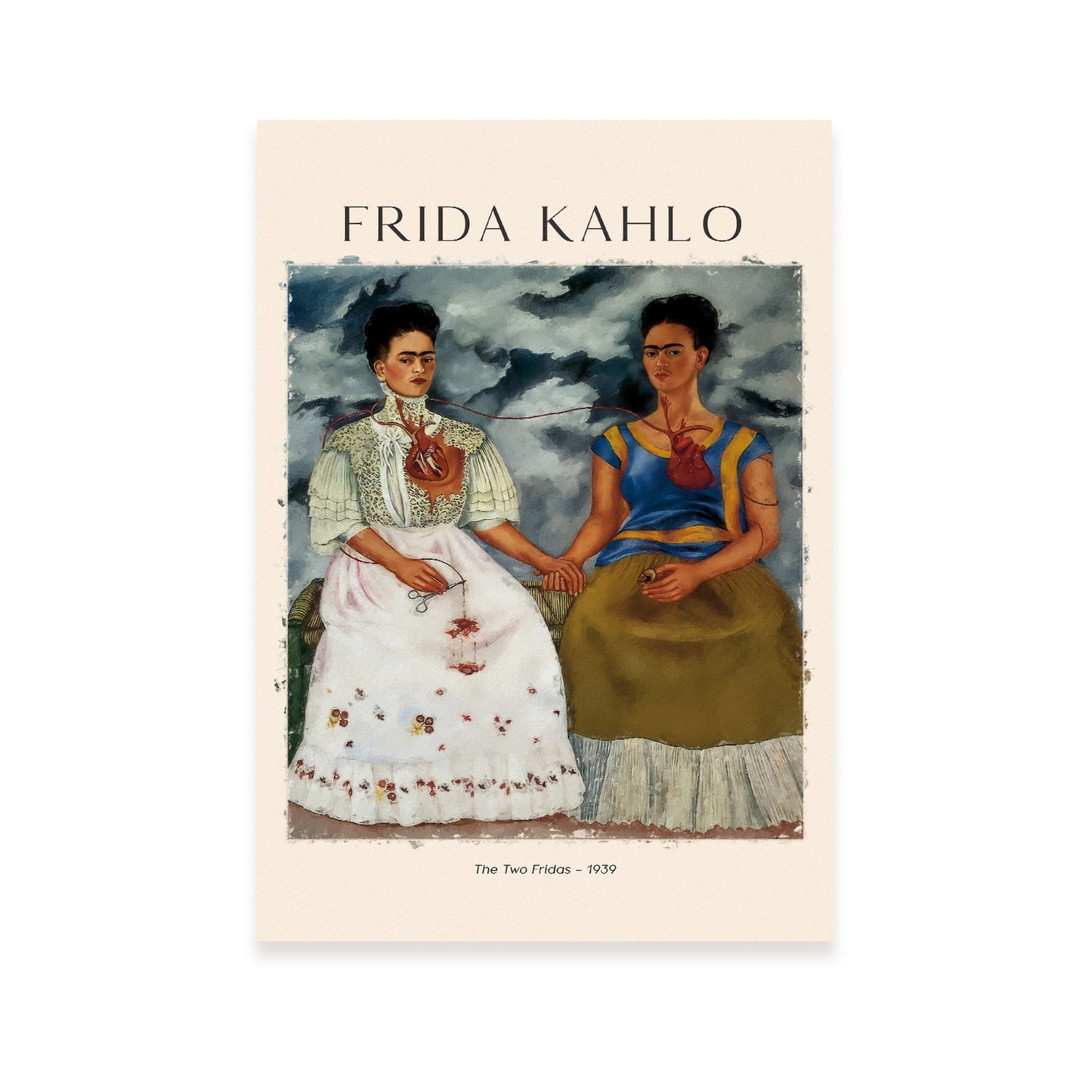 Lámina de Dos Fridas inspirada en Frida Kahlo para decoración hogar