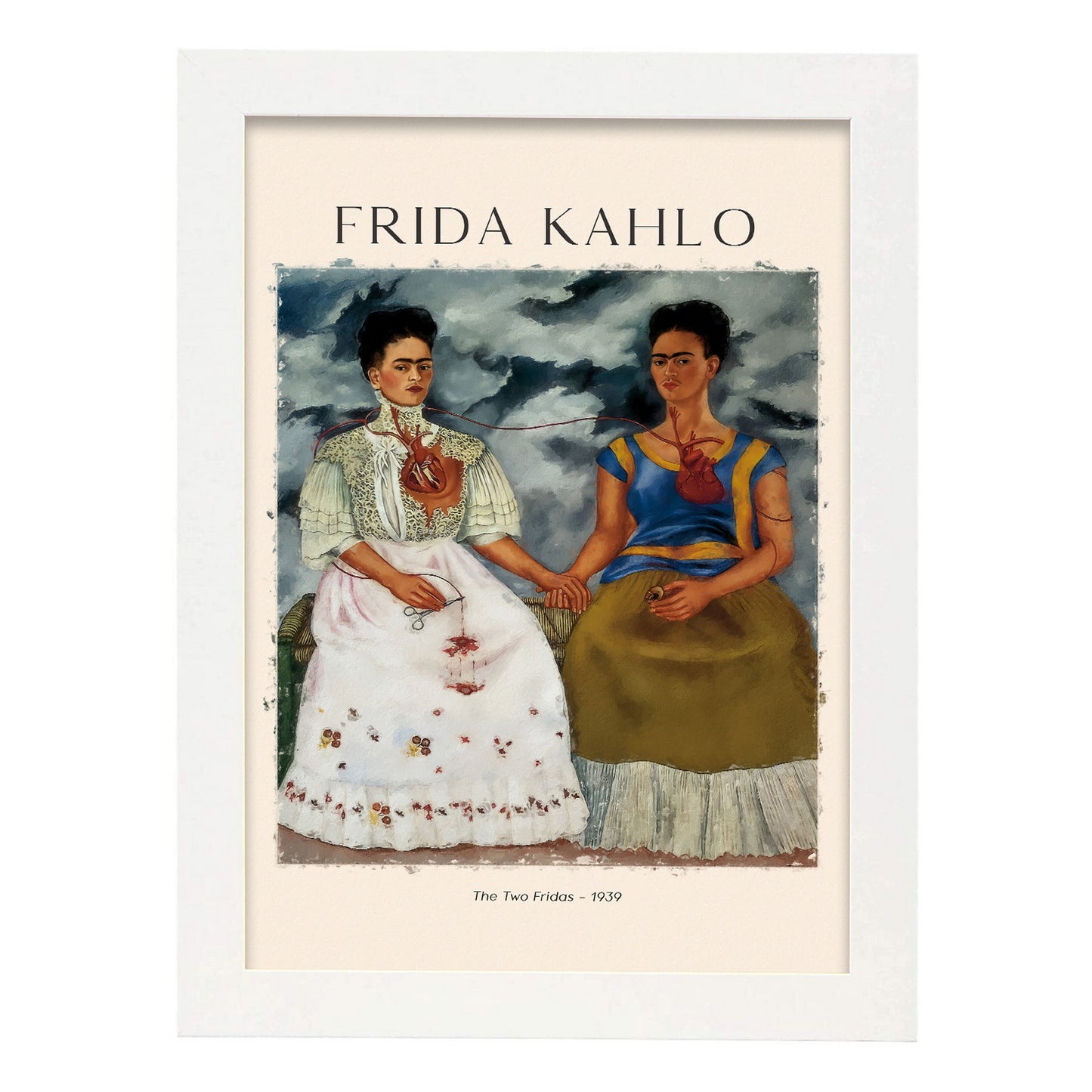 Lámina de Dos Fridas inspirada en Frida Kahlo para decoración hogar