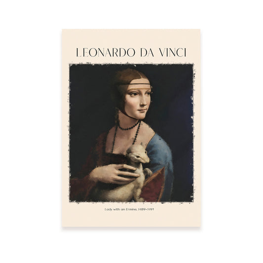 Lámina de Señora con Armiño Inspirada en Leonardo da Vinci