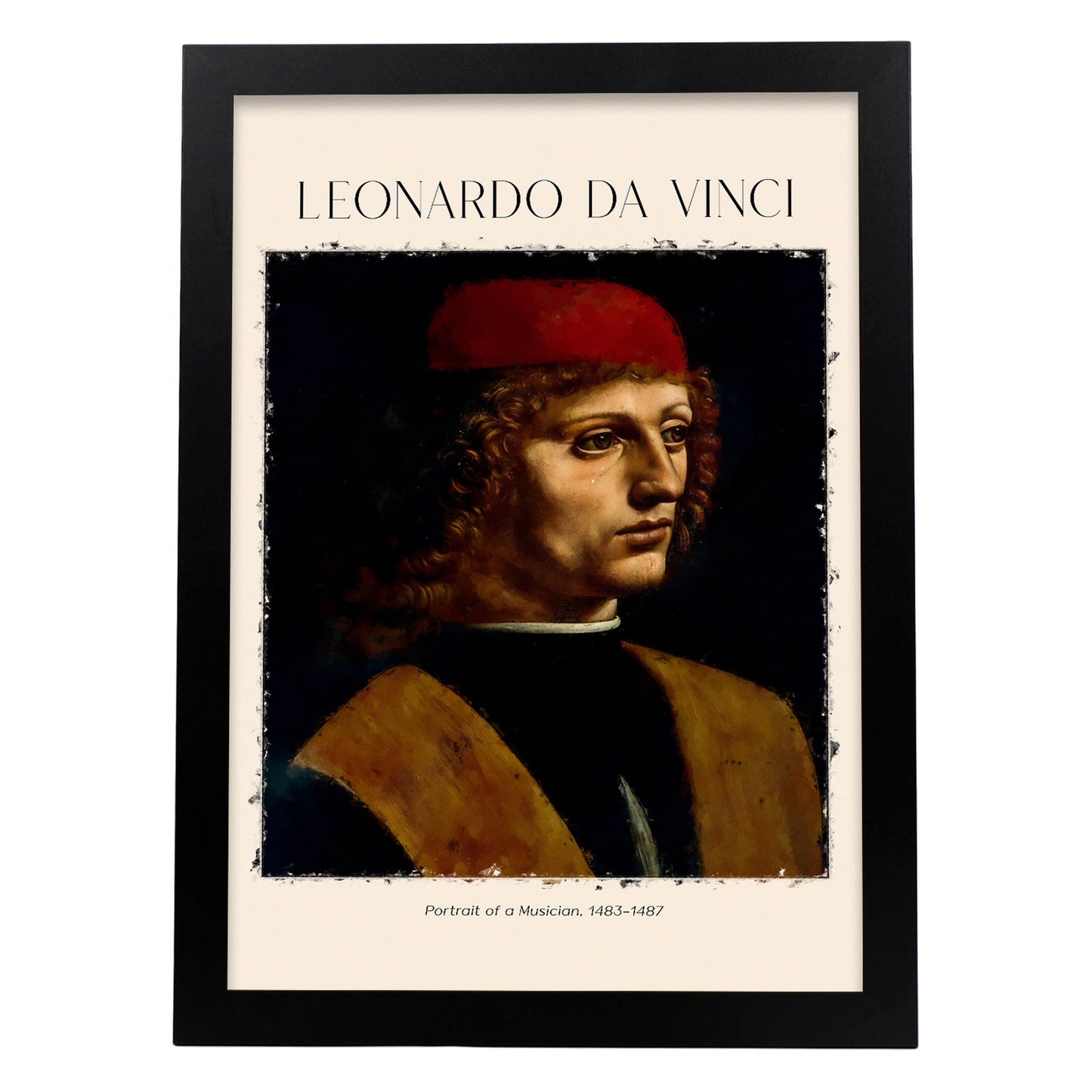 Lámina decorativa de Músico inspirada en Leonardo da Vinci