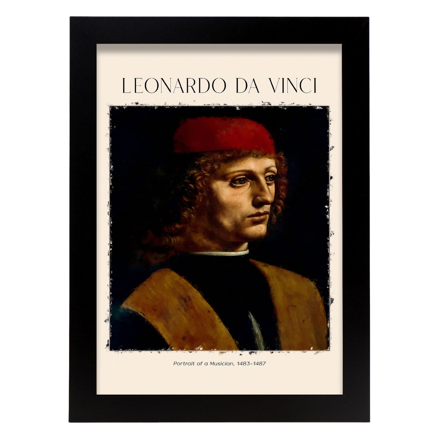 Lámina decorativa de Músico inspirada en Leonardo da Vinci