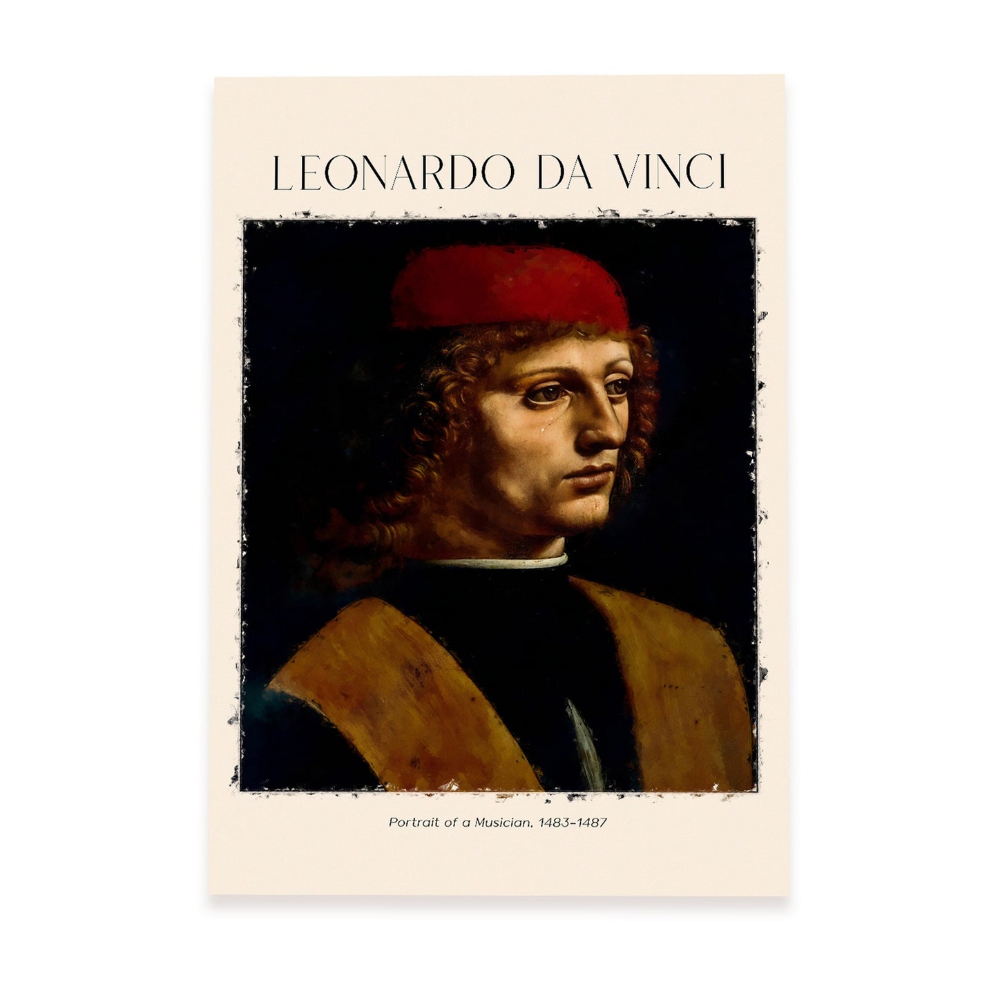 Lámina decorativa de Músico inspirada en Leonardo da Vinci