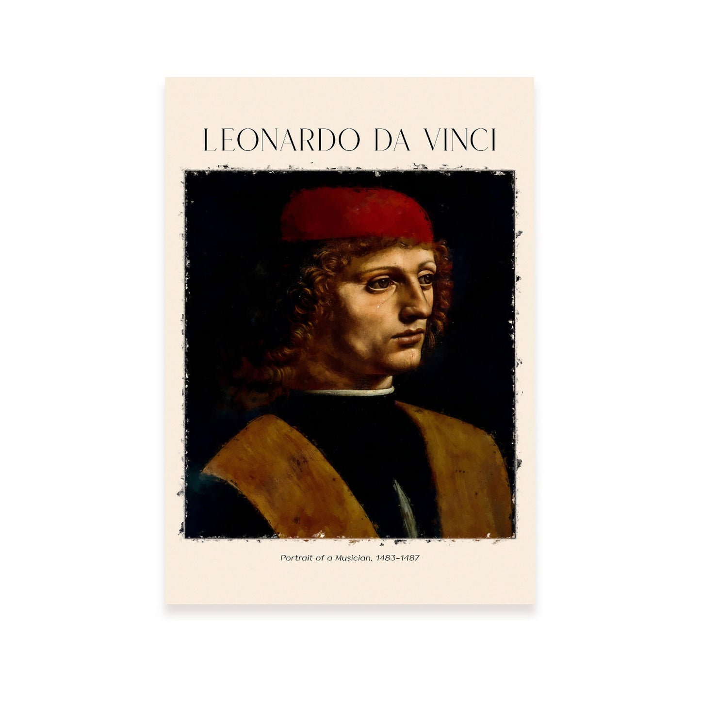 Lámina decorativa de Músico inspirada en Leonardo da Vinci