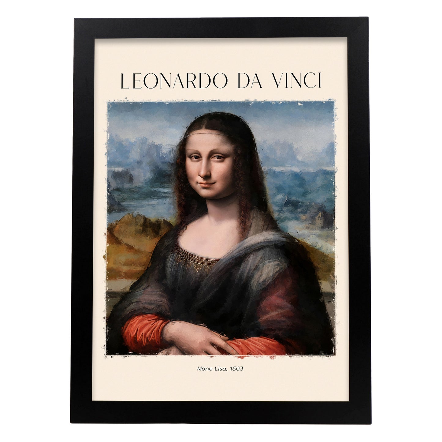 Lámina decorativa de Mona Lisa inspirada en Leonardo da Vinci