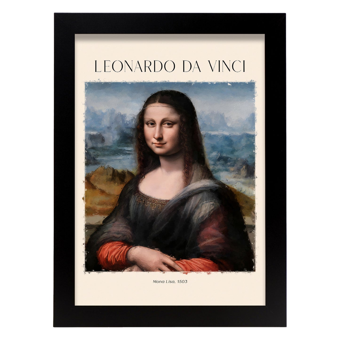 Lámina decorativa de Mona Lisa inspirada en Leonardo da Vinci